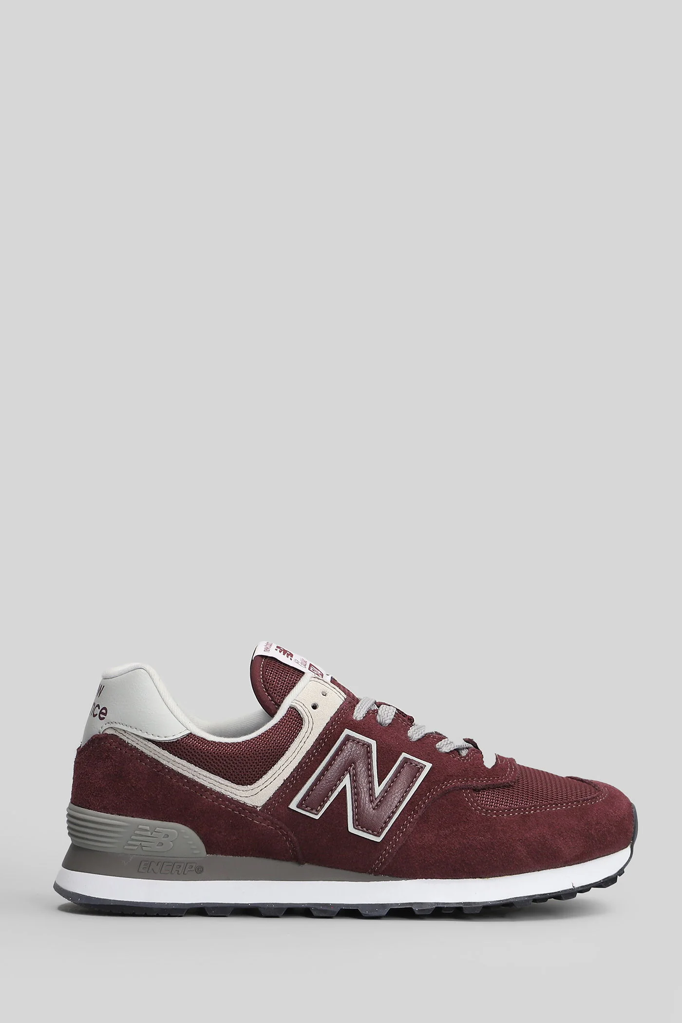 574 Sneakers in bordeaux Suede and fabric