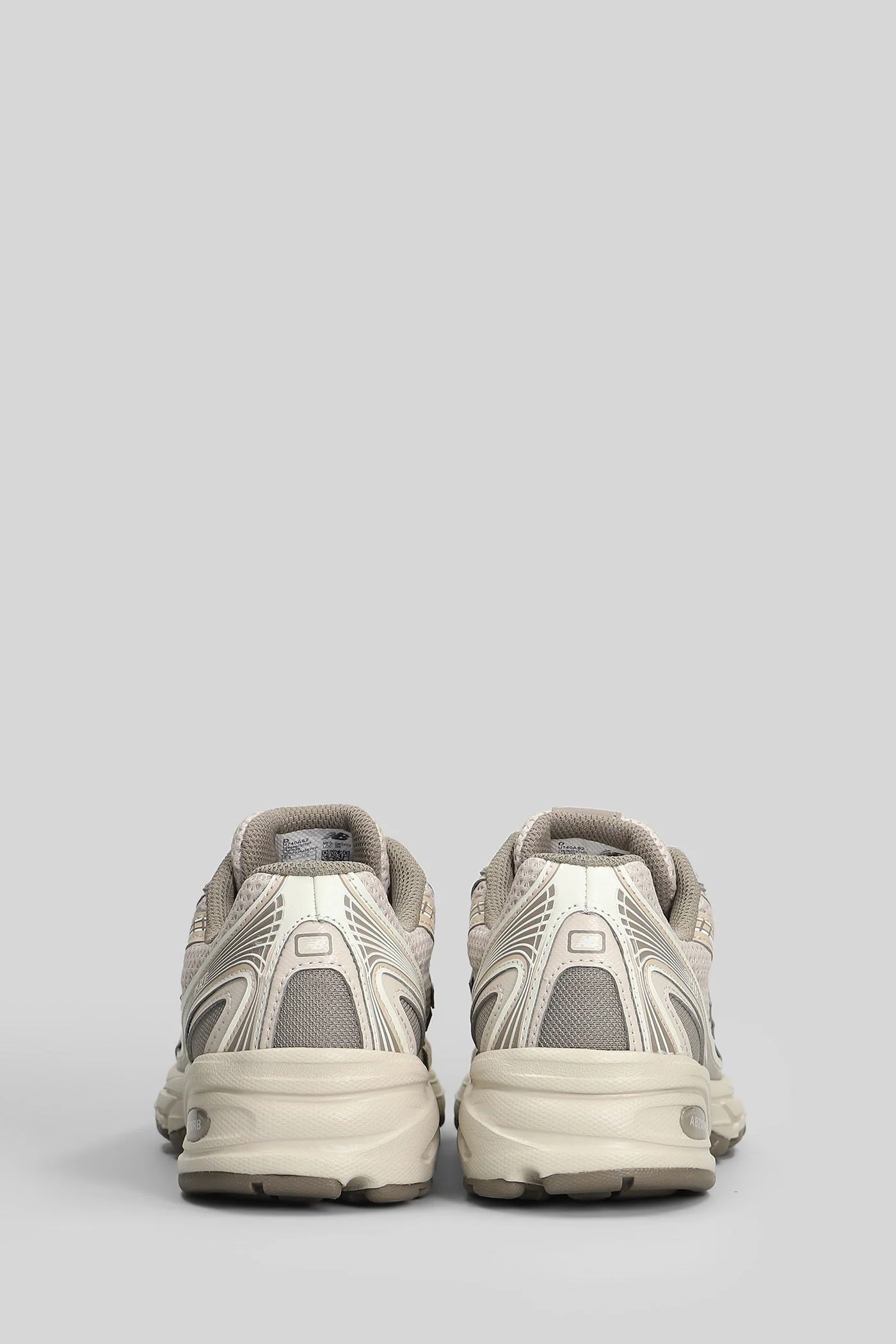 740 Sneakers in beige leather and fabric - Image 4
