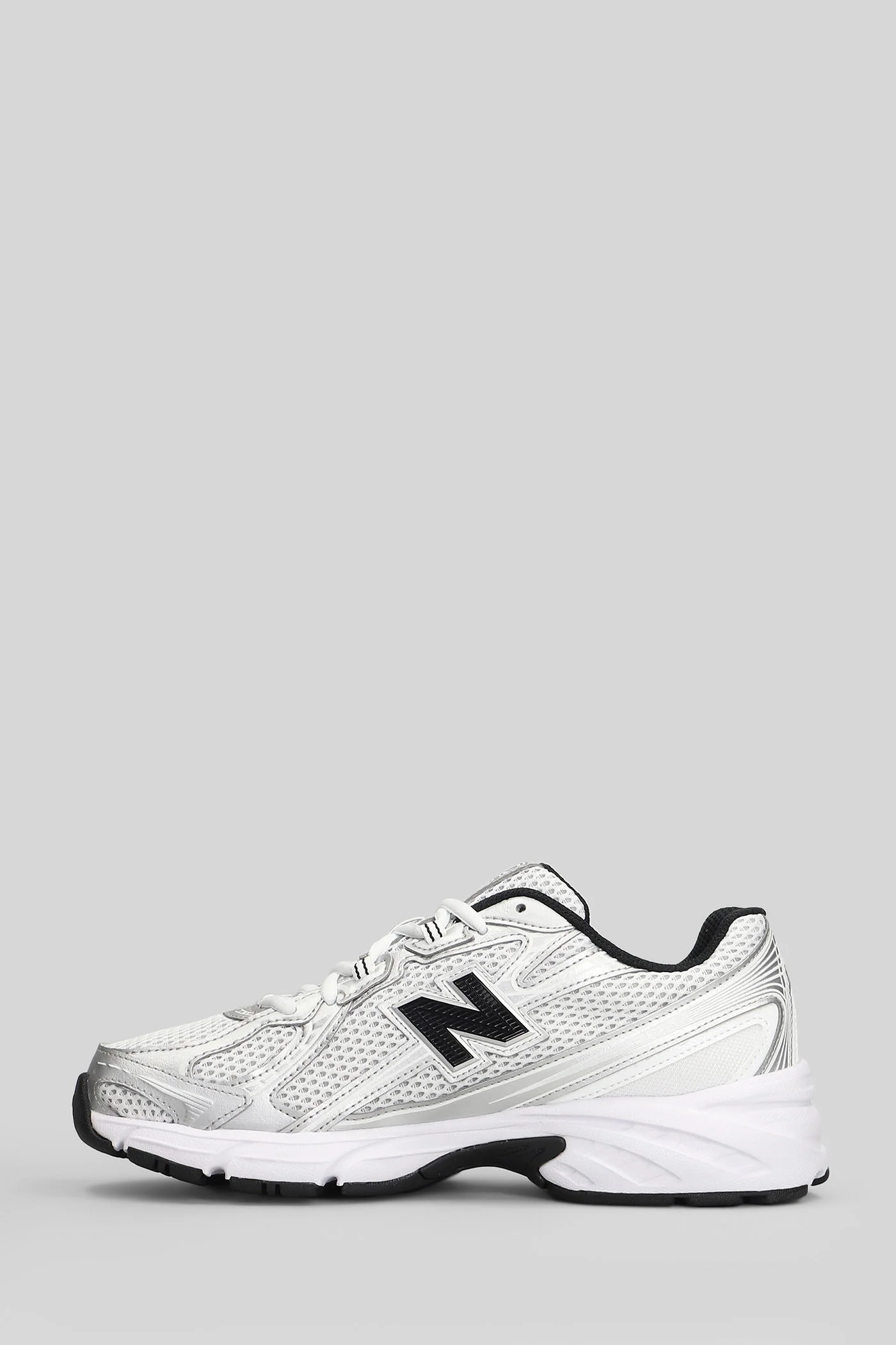 740 Sneakers in silver leather and fabric - Image 3