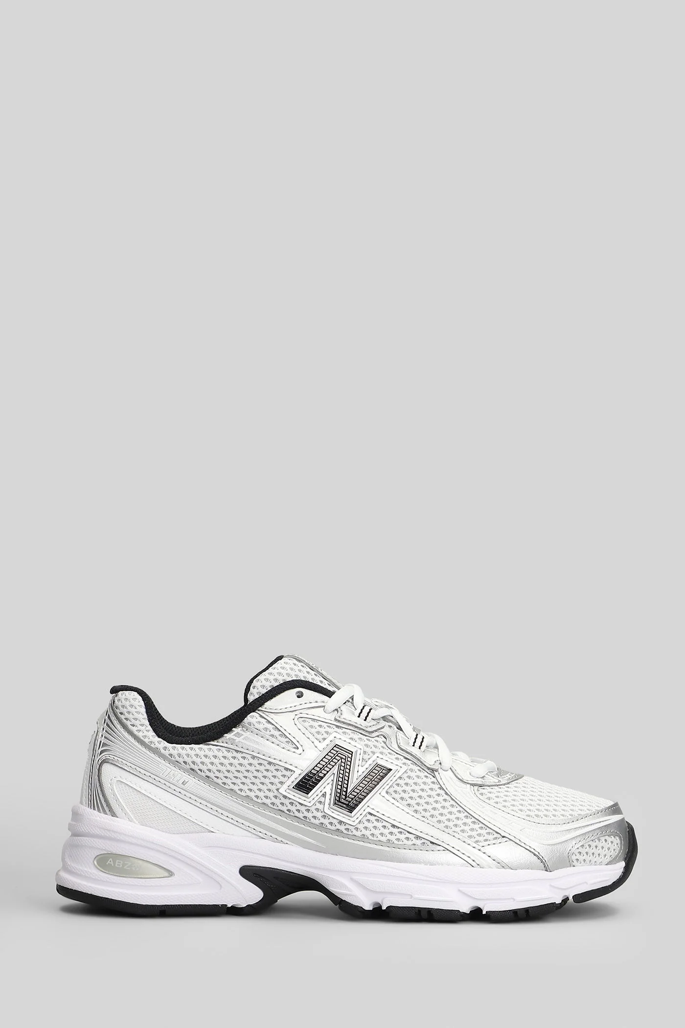 740 Sneakers in silver leather and fabric - Image 6