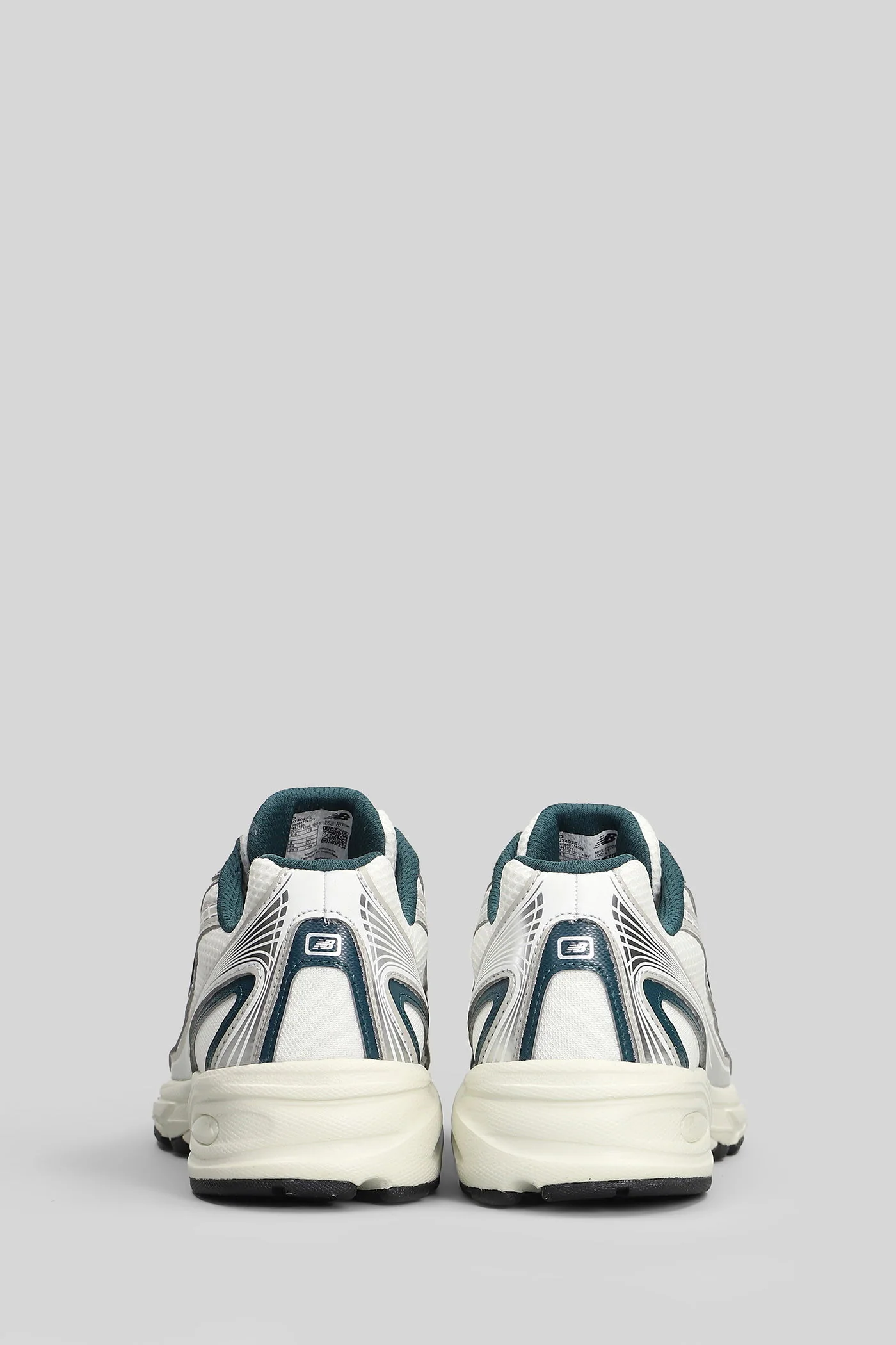 740 Sneakers in white leather and fabric - Image 14