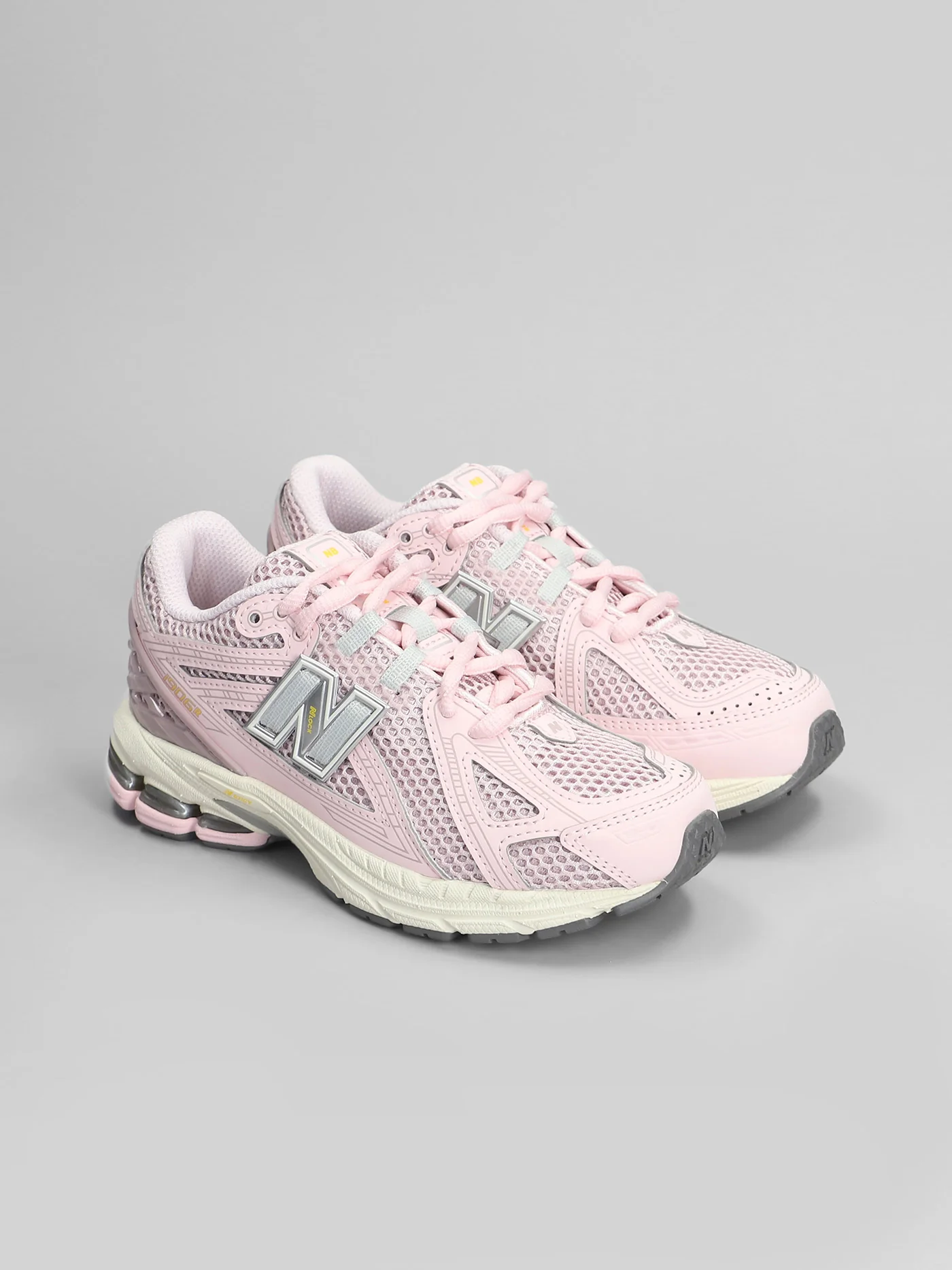 1906 Sneakers in rose-pink leather and fabric - Image 2