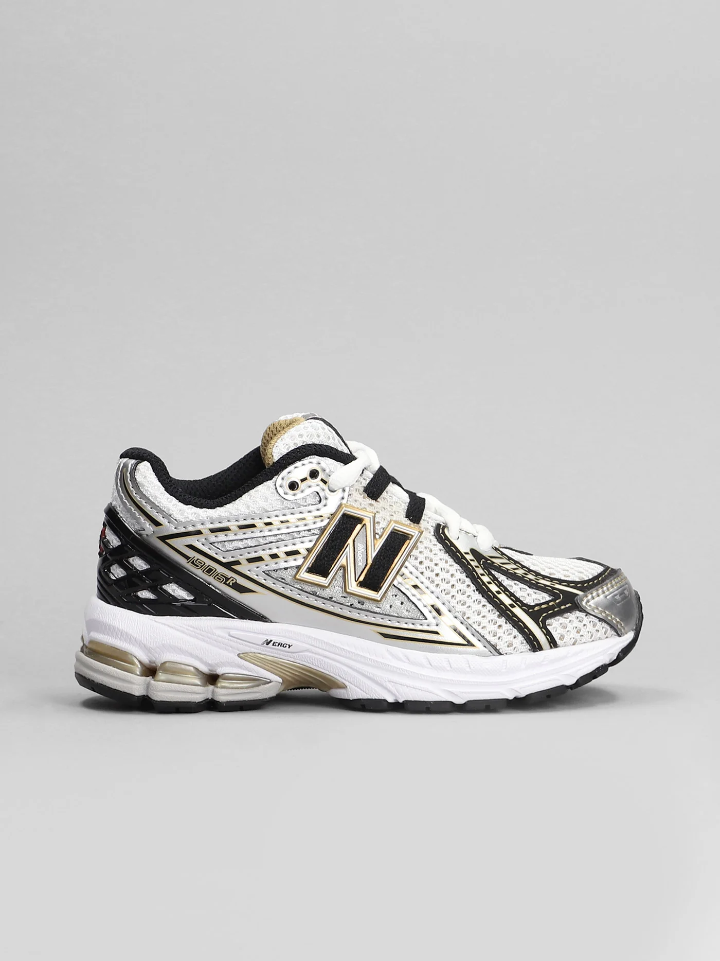 1906R Sneakers in silver leather and fabric