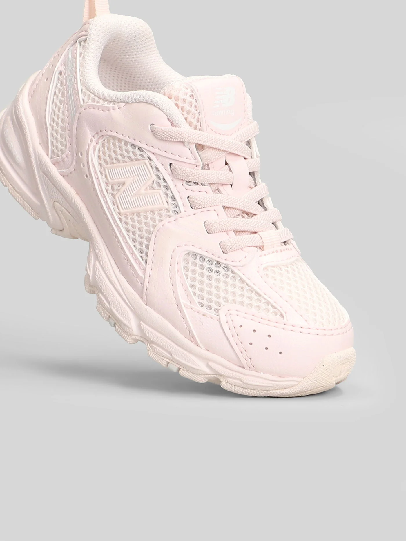 530 Sneakers in rose-pink leather and fabric - Image 5