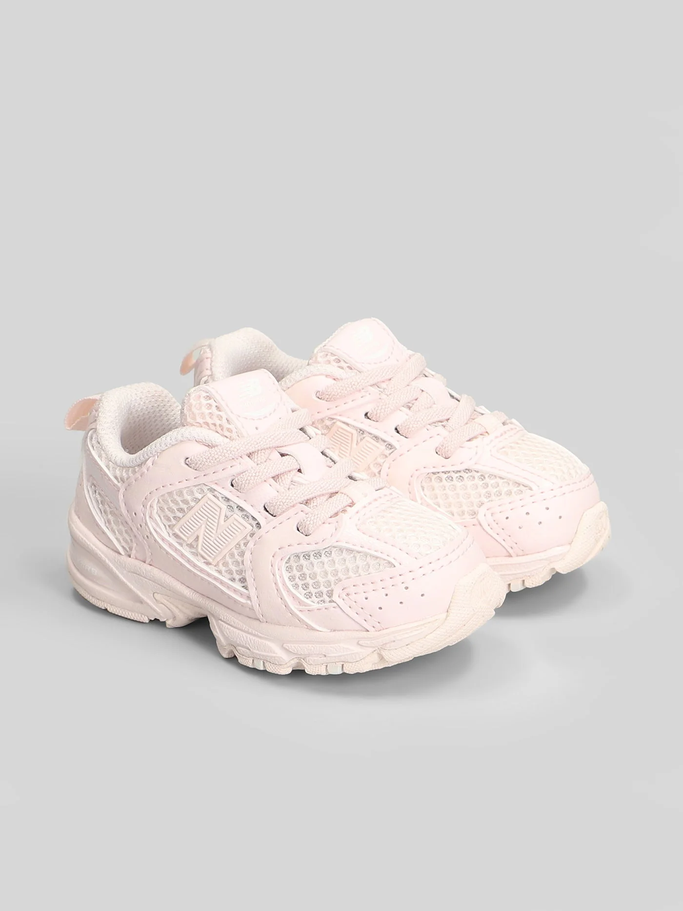 530 Sneakers in rose-pink leather and fabric - Image 2
