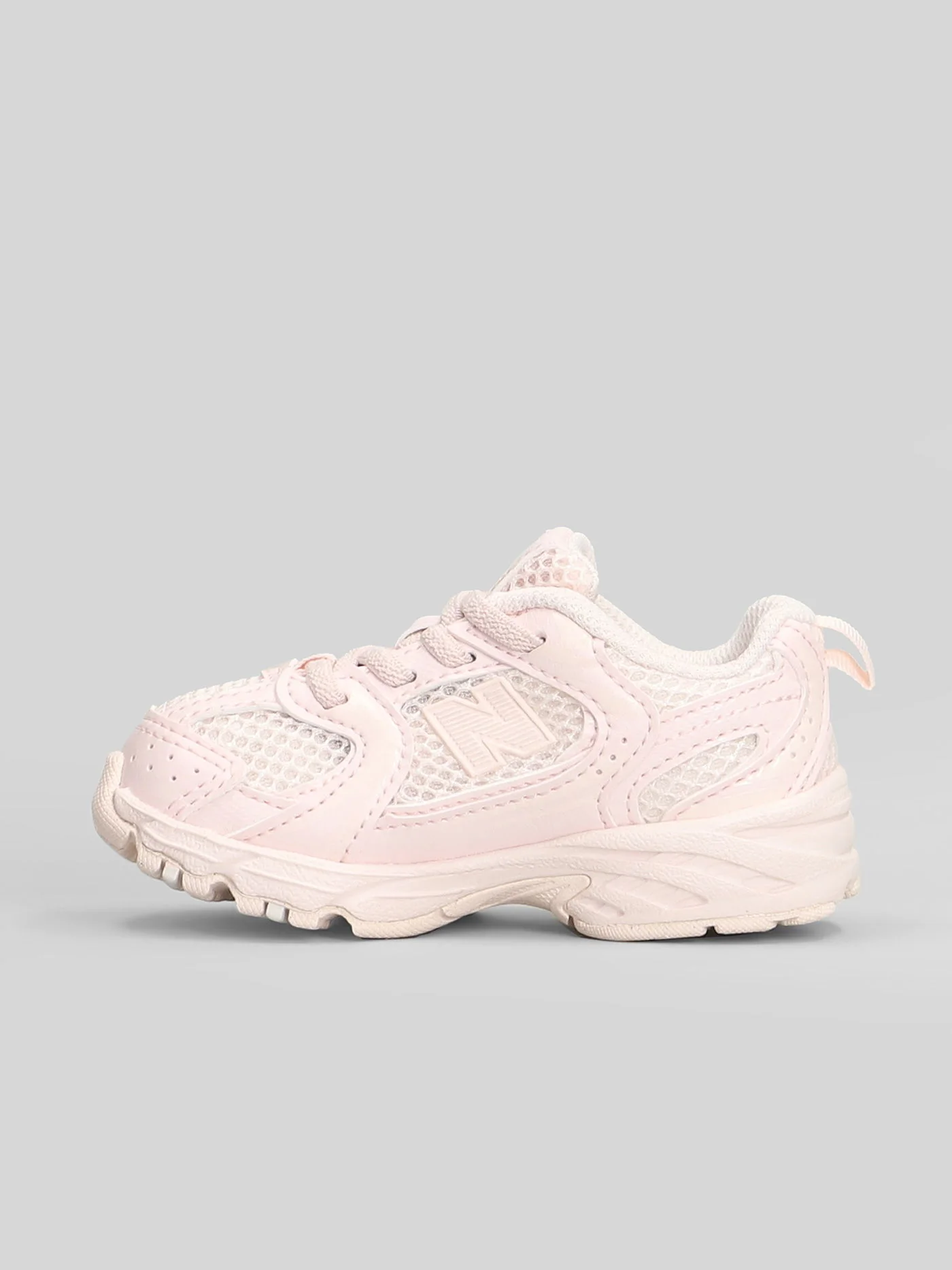 530 Sneakers in rose-pink leather and fabric - Image 3