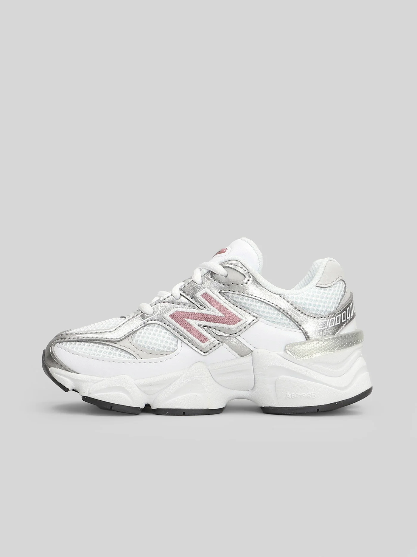 9060 Sneakers in white leather and fabric - Image 3
