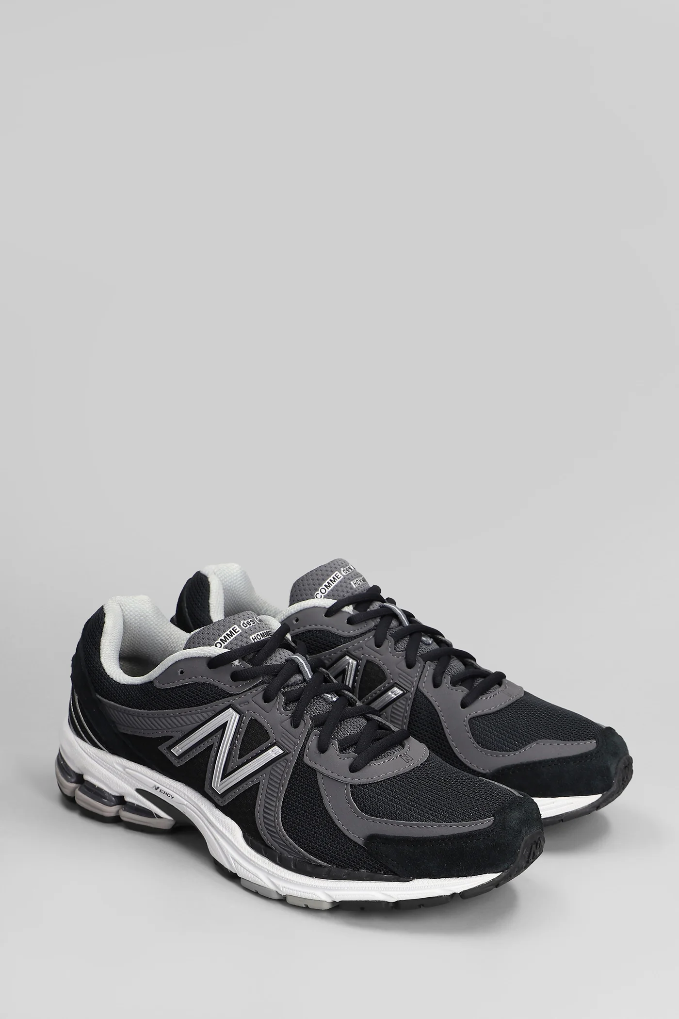 860 Sneakers in black leather and fabric - Image 2