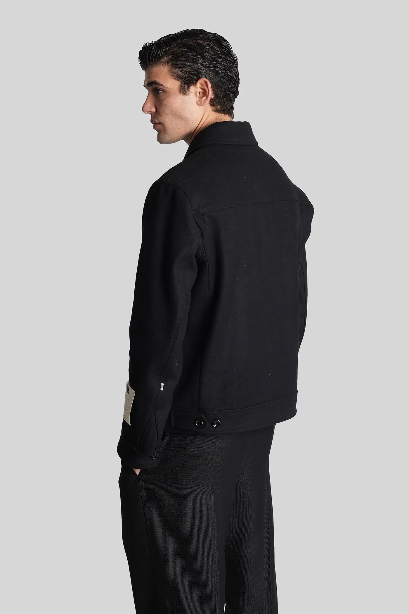 Yuma Casual jacket in black wool - Image 3