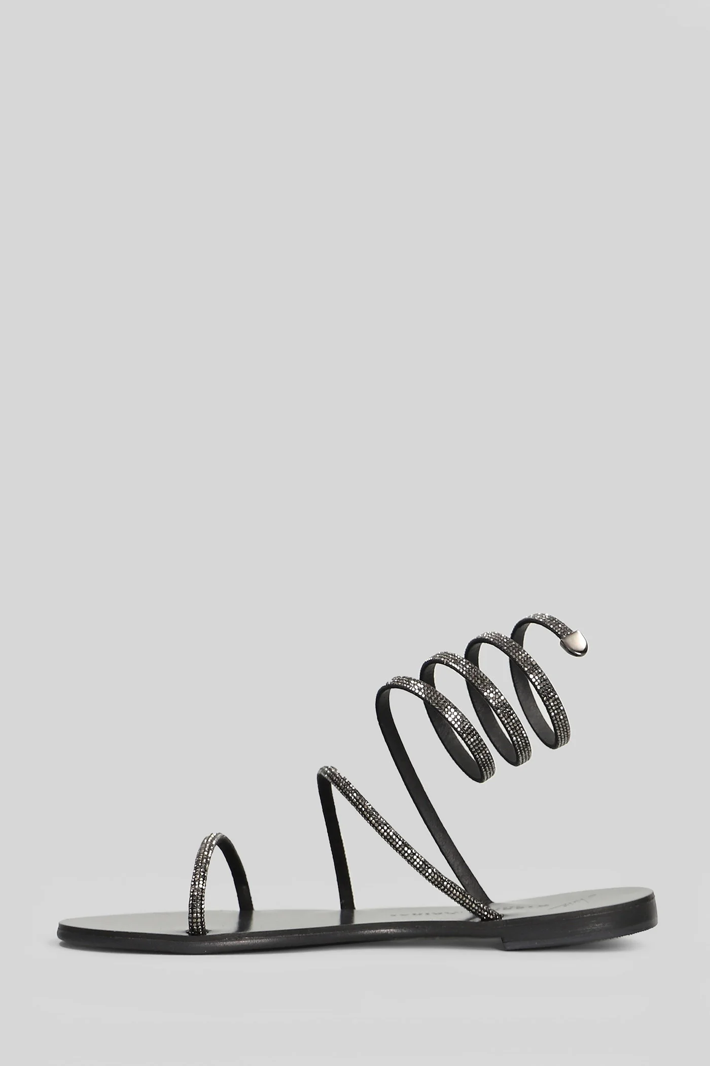 Flat sandal-slipper in black leather - Image 3