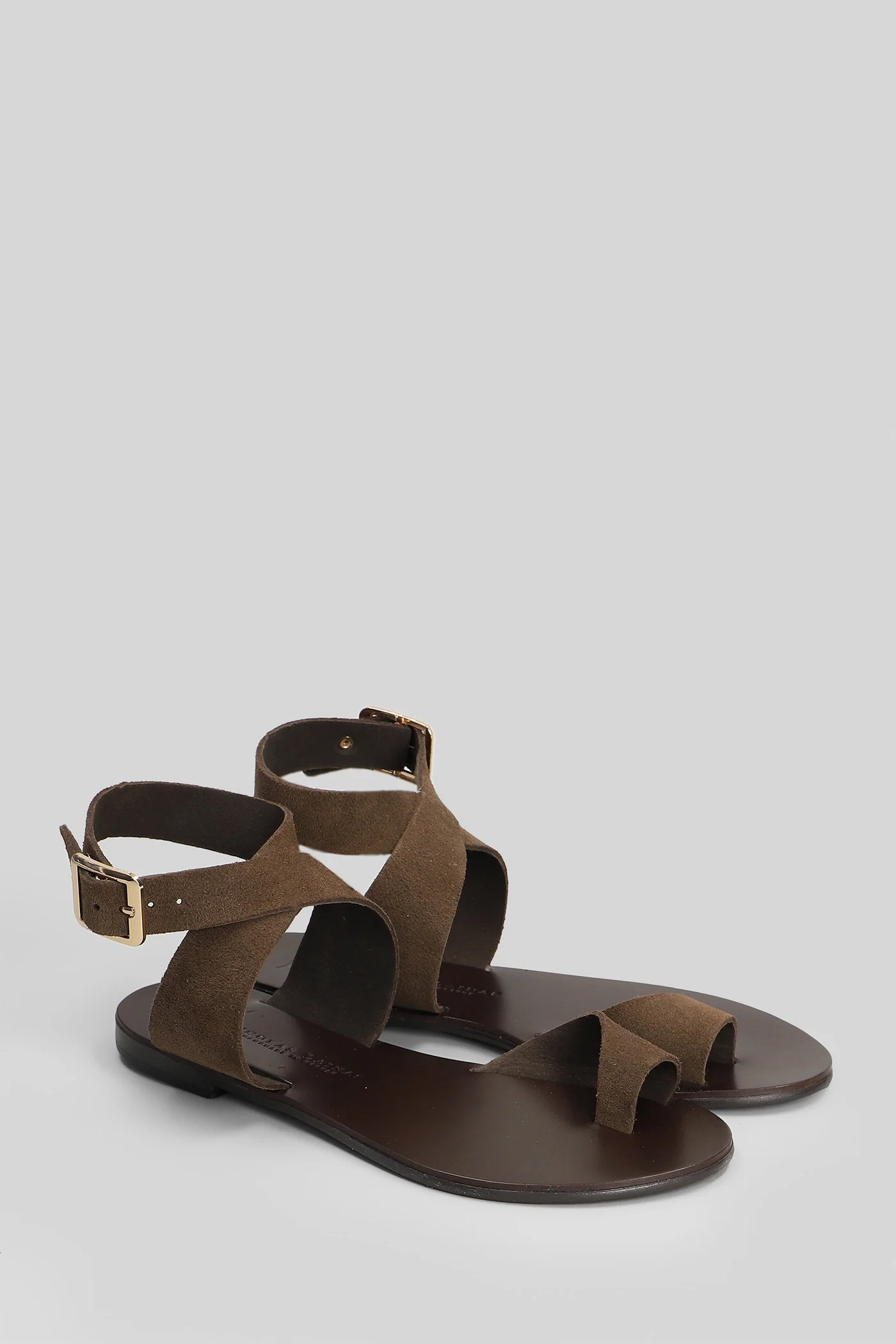 Flat sandal-slipper in brown suede - Image 2
