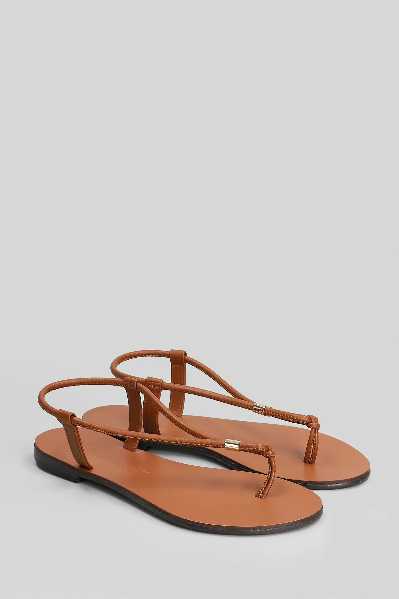 Flat sandal-slipper in leather color leather - Image 2