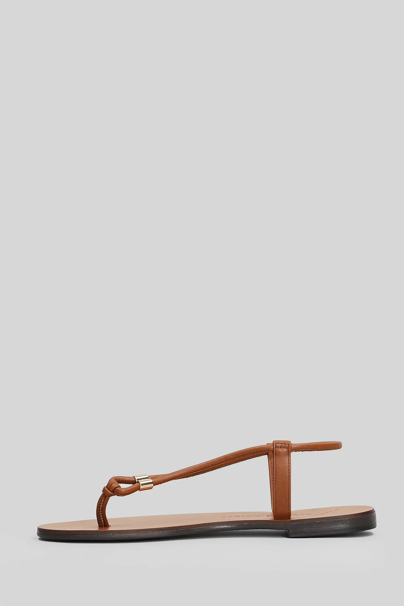 Flat sandal-slipper in leather color leather - Image 3