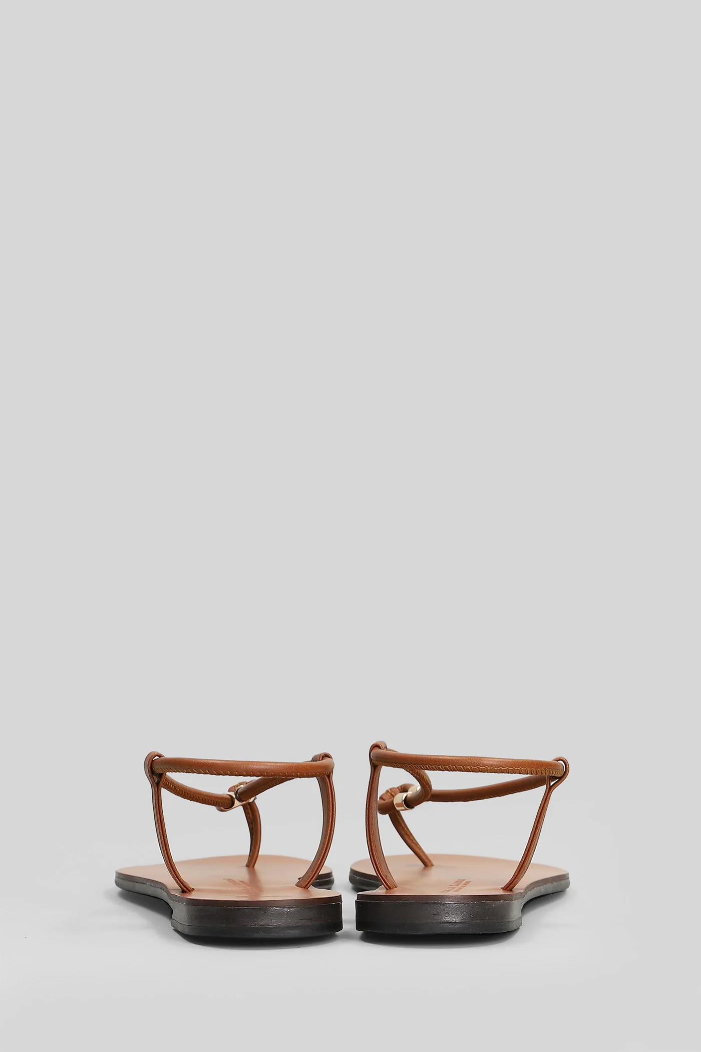 Flat sandal-slipper in leather color leather - Image 4