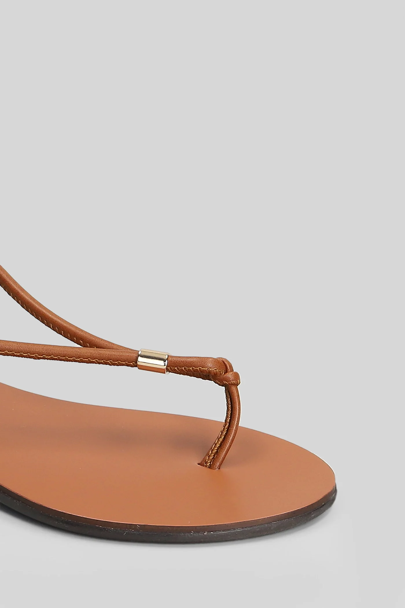 Flat sandal-slipper in leather color leather - Image 5