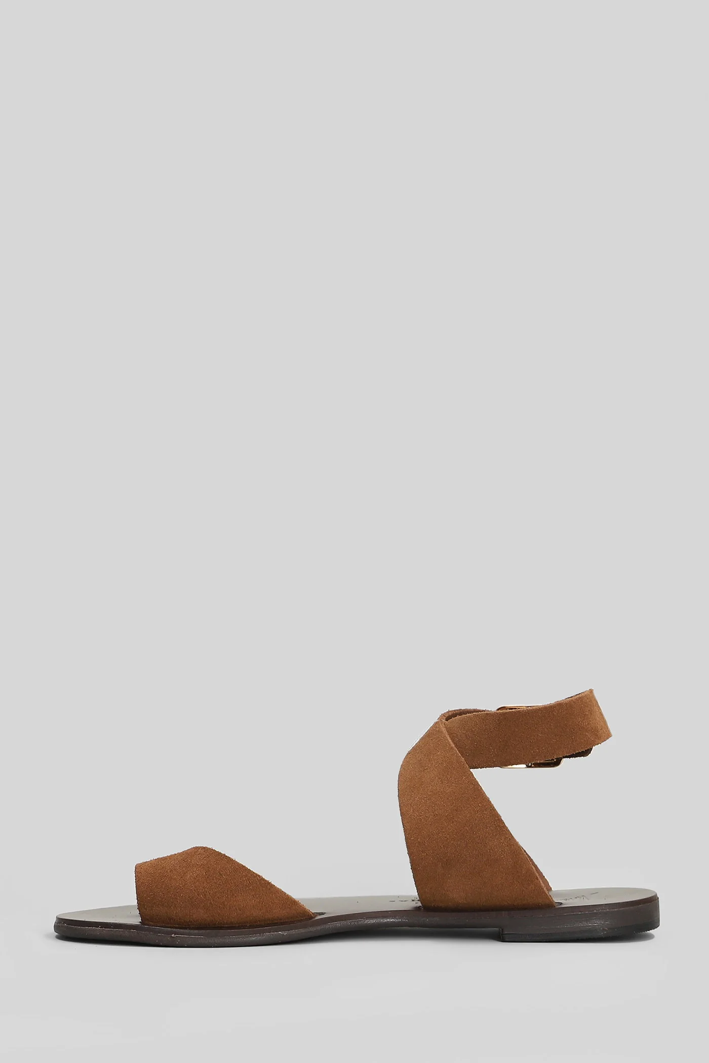 Flat sandal-slipper in leather color suede - Image 3