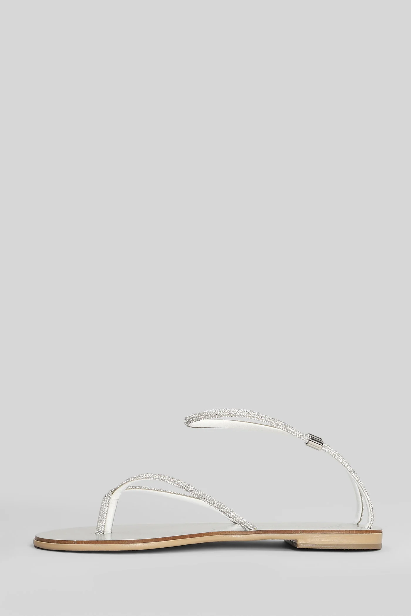 Flat sandal-slipper in silver leather - Image 3