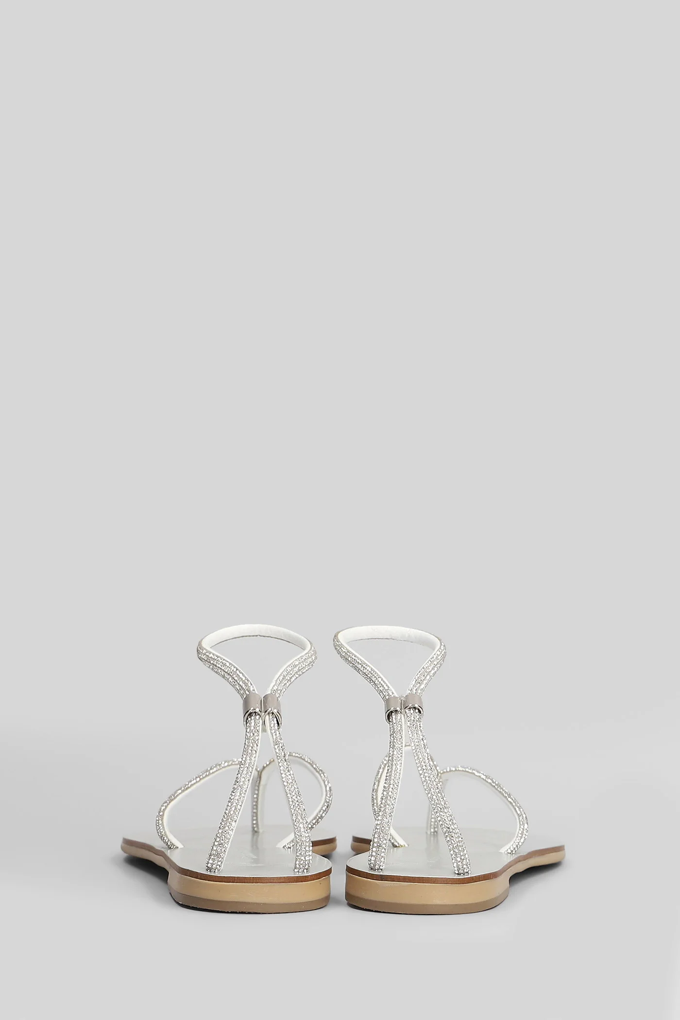 Flat sandal-slipper in silver leather - Image 4