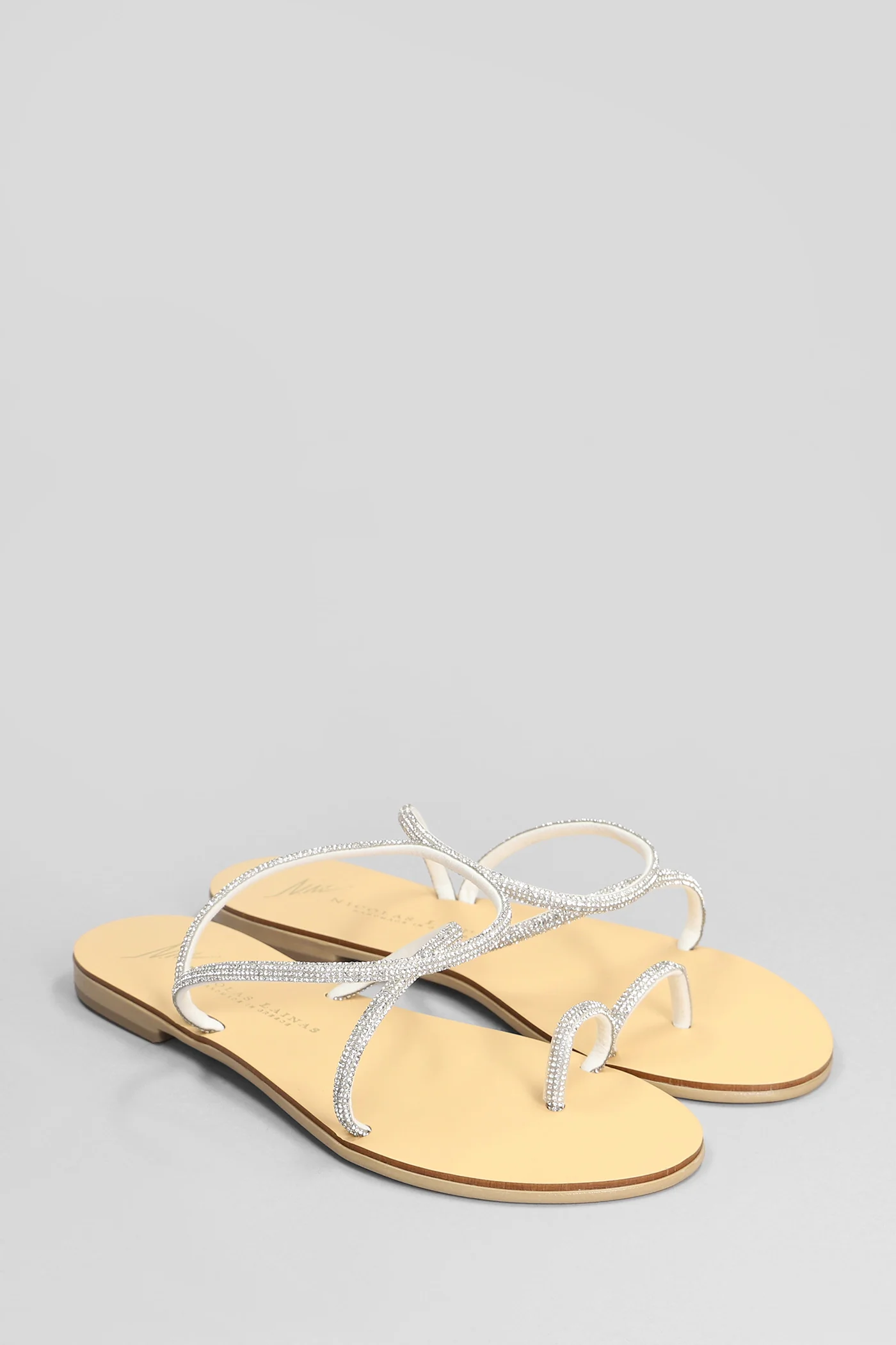 Flats in silver fabric - Image 2
