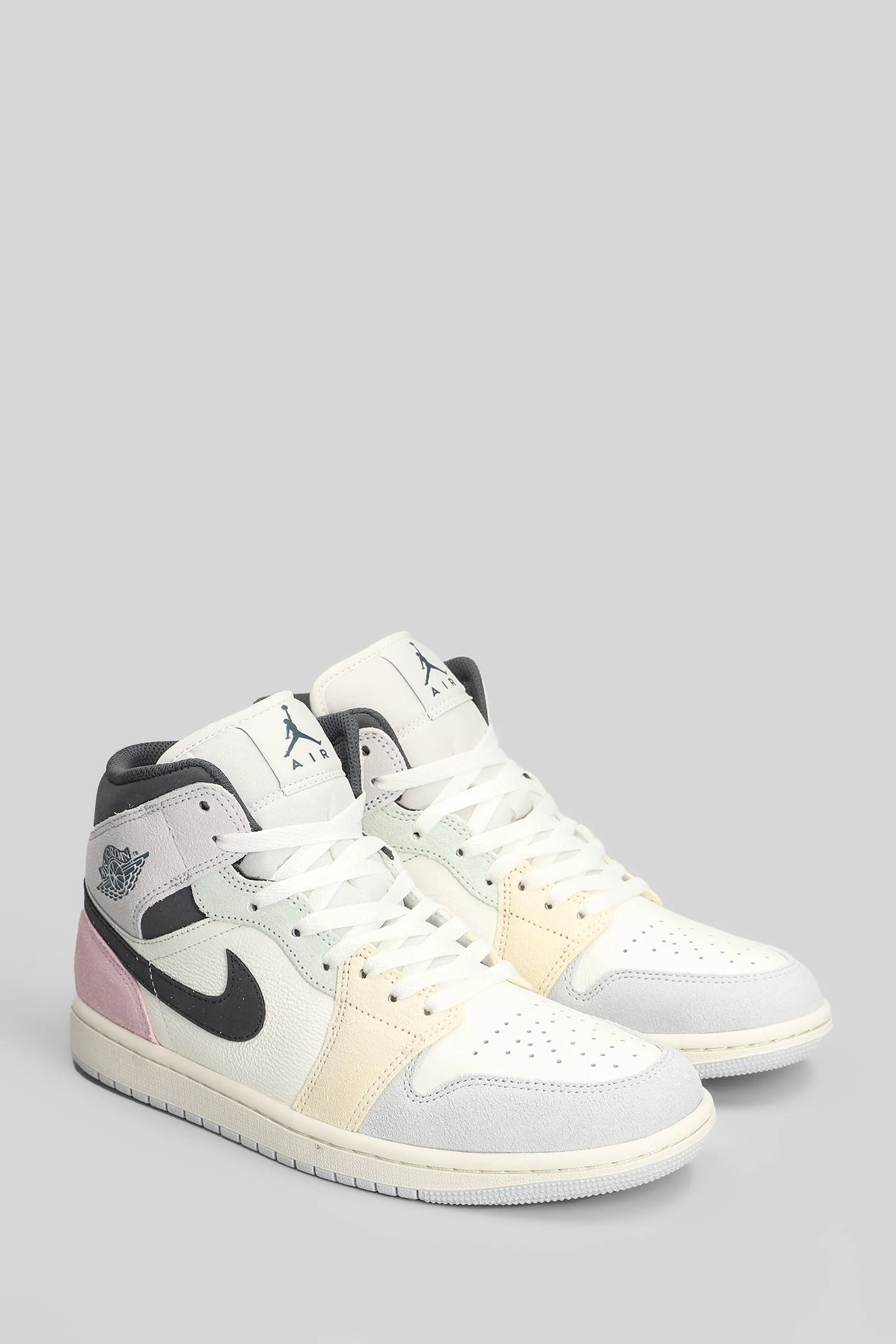 Air jordan 1 mid Sneakers in white suede and leather - Image 2