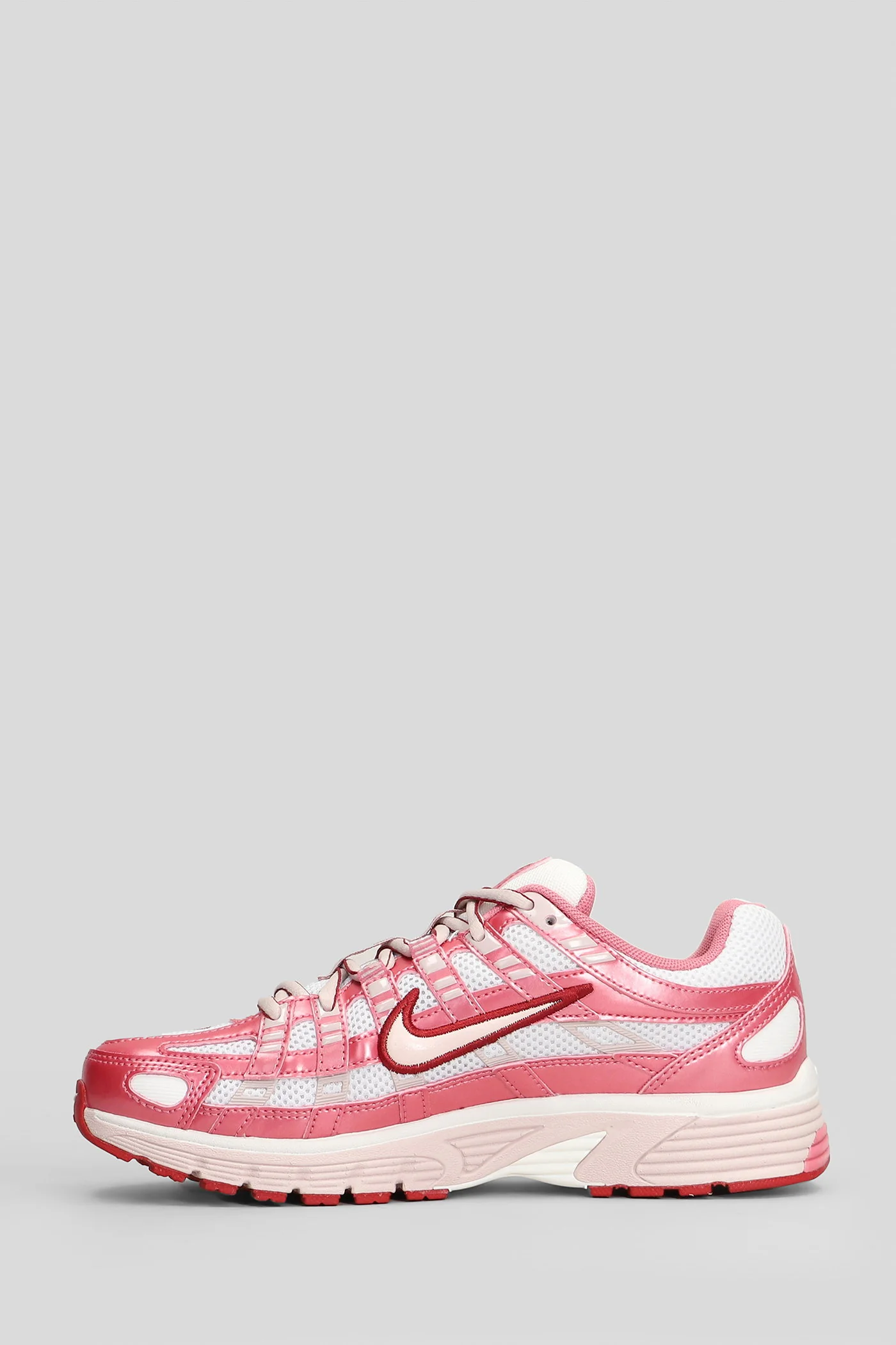 P-6000 Sneakers in rose-pink leather and fabric - Image 3