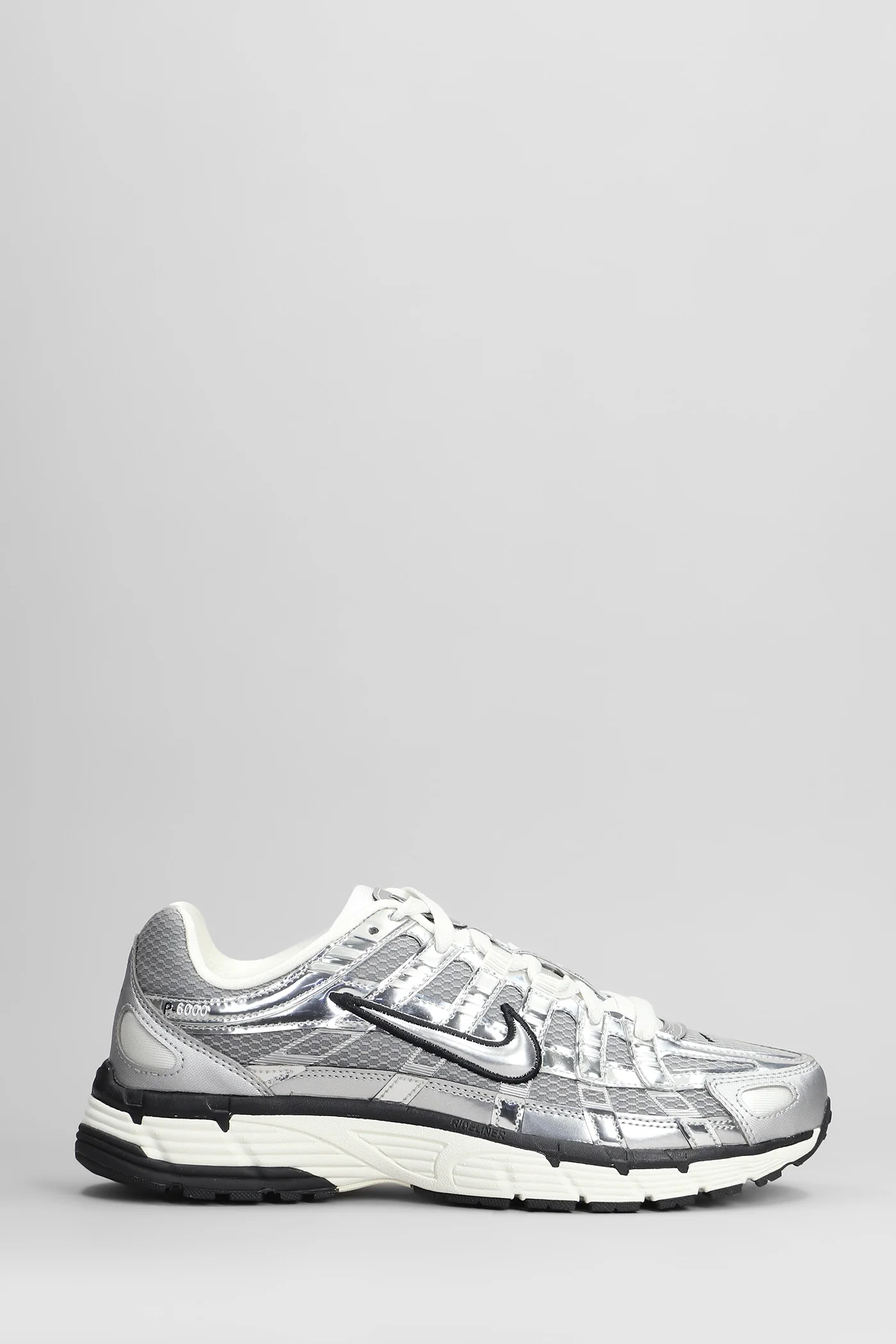P-6000 Sneakers in silver leather and fabric