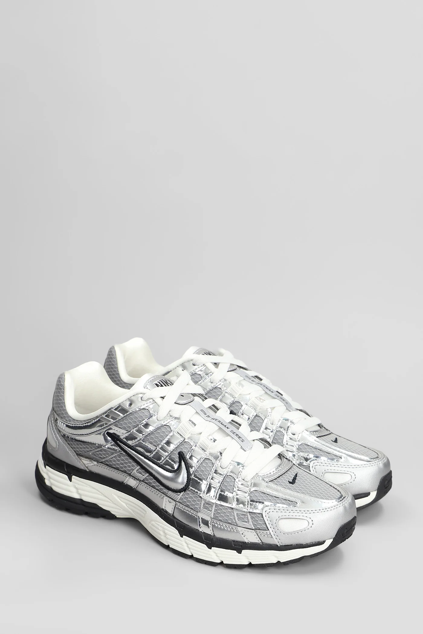 P-6000 Sneakers in silver leather and fabric - Image 2