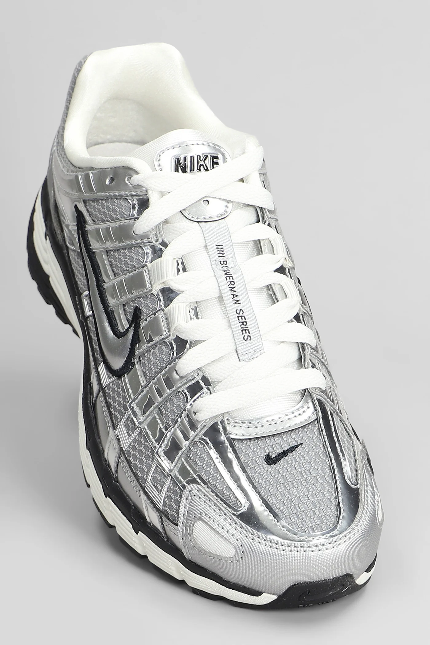 P-6000 Sneakers in silver leather and fabric - Image 4