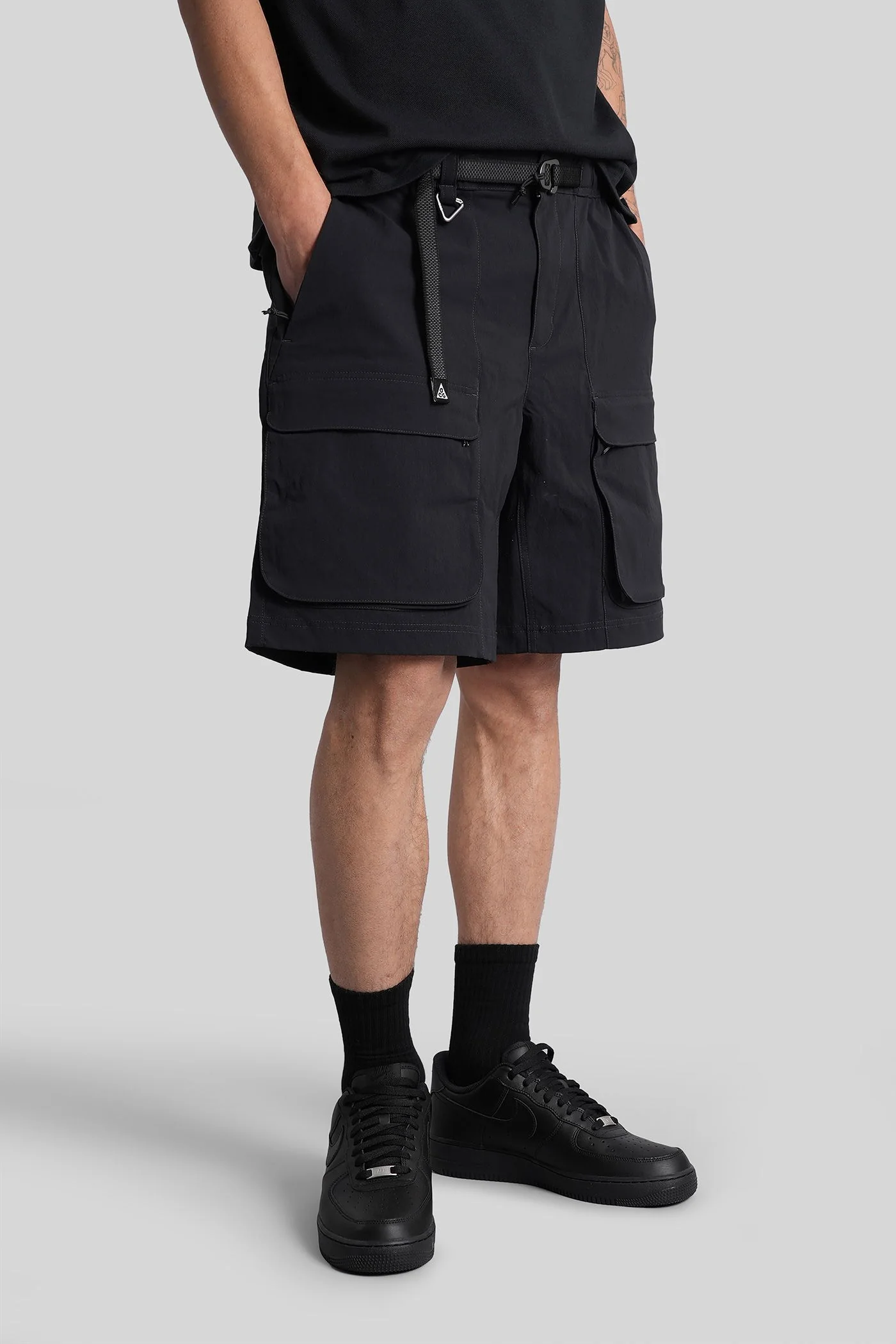 Shorts in black cotton - Image 3