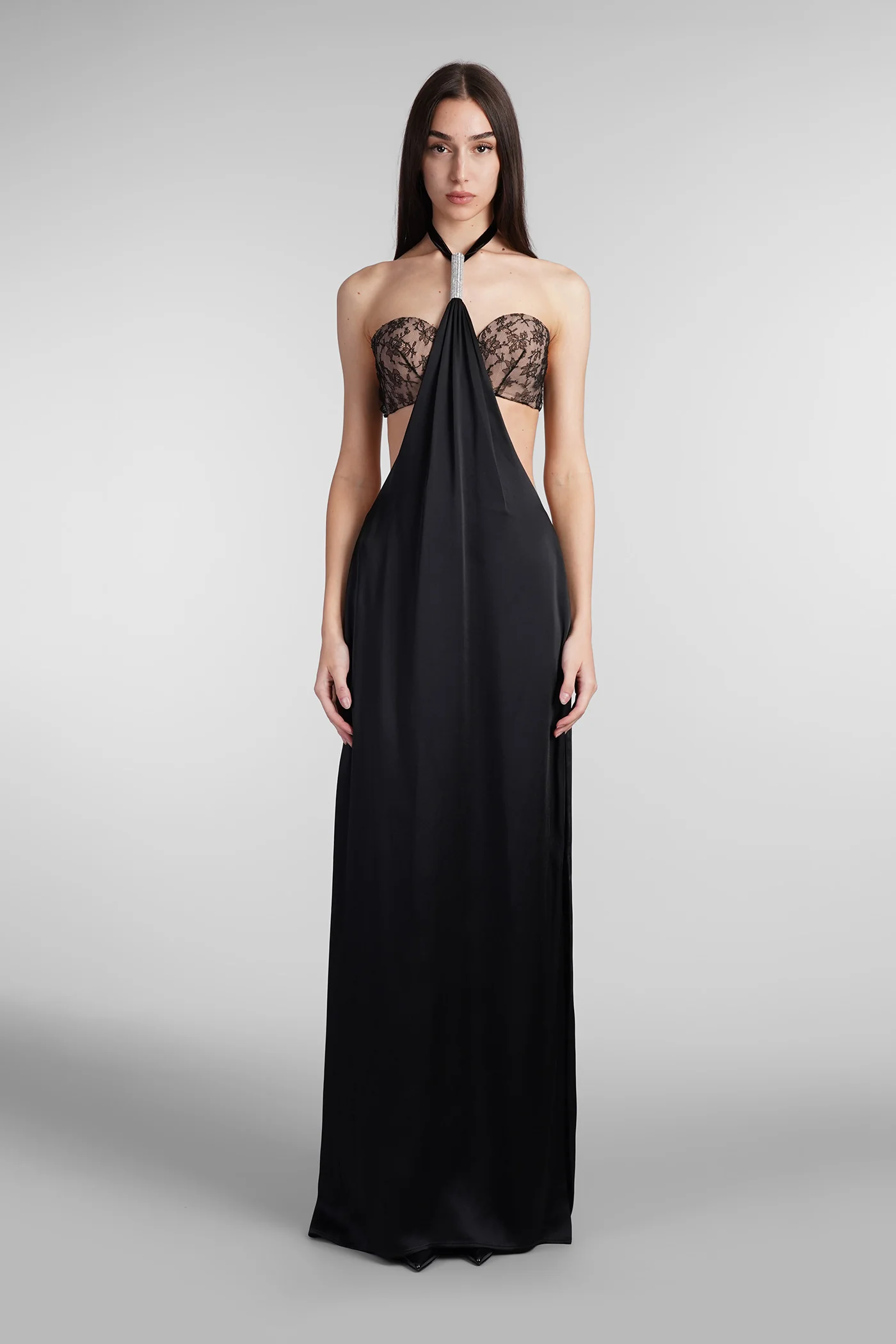 Amina dress Long dress in black acrylic