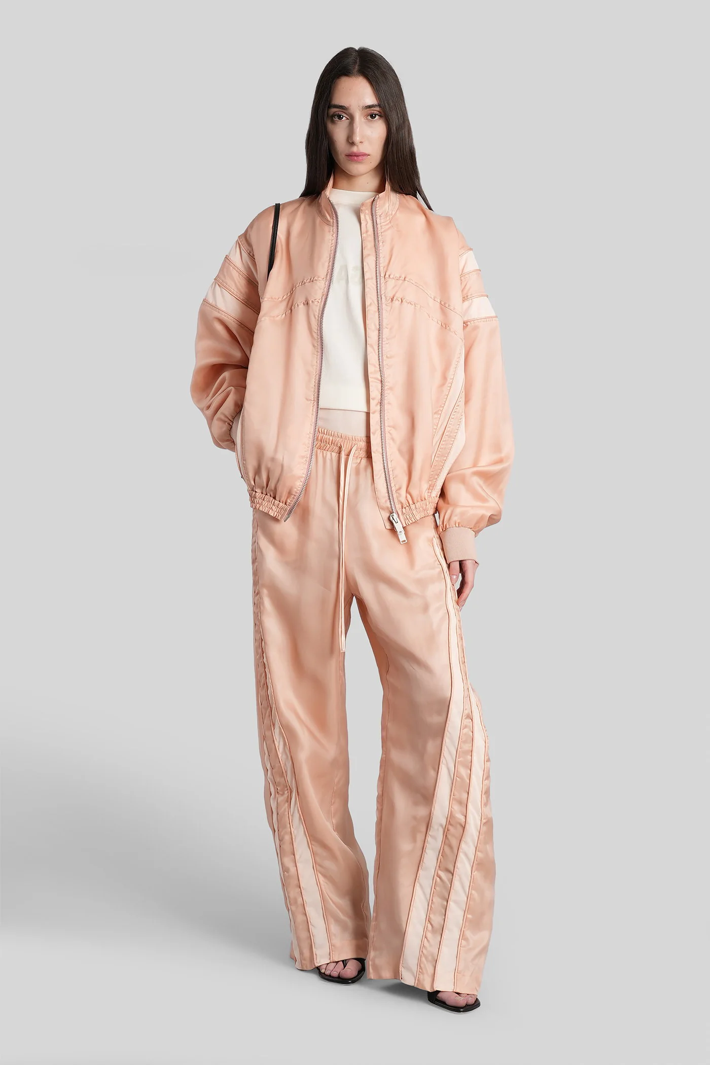 Bomber Jacket in rose-pink silk - Image 2