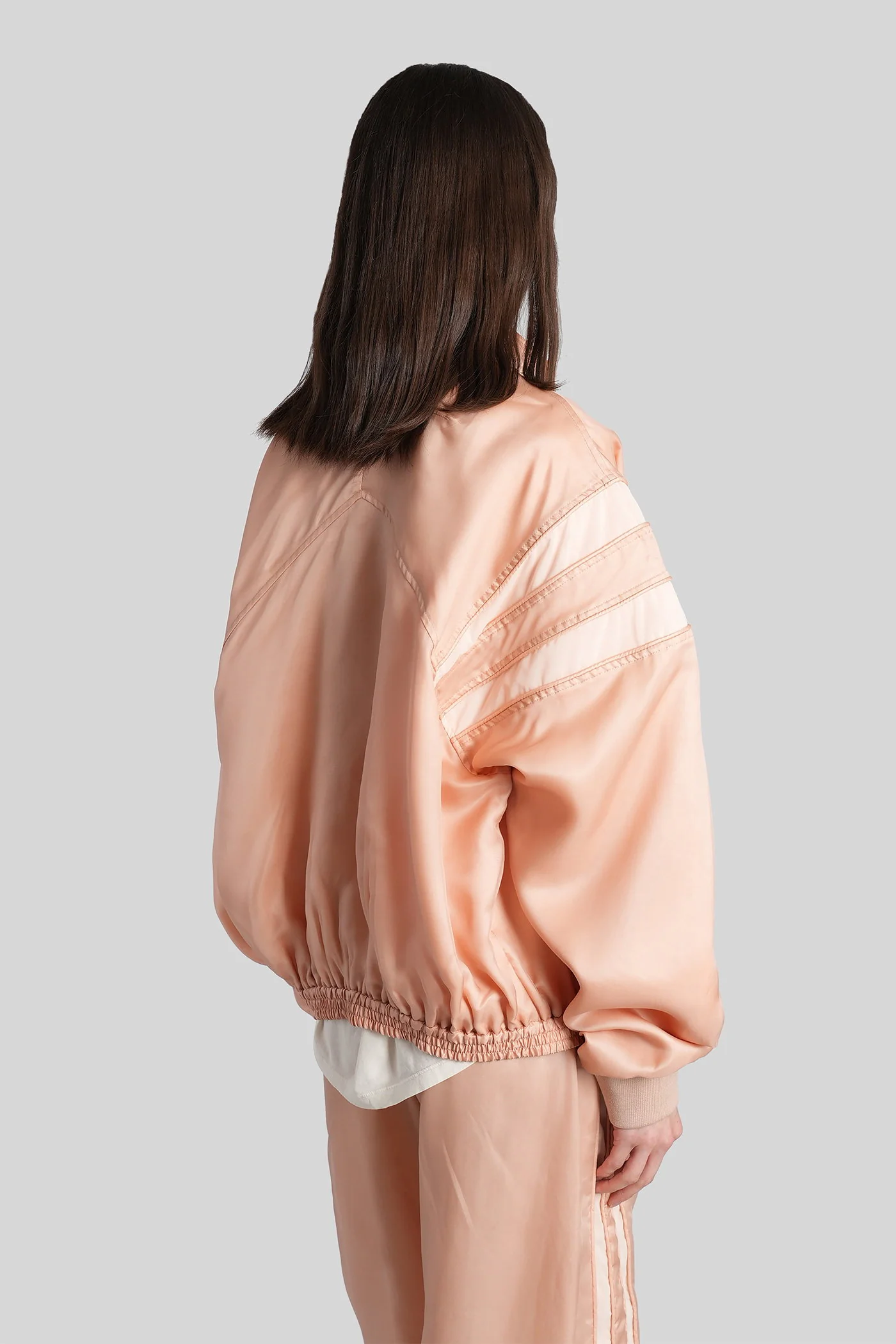 Bomber Jacket in rose-pink silk - Image 3