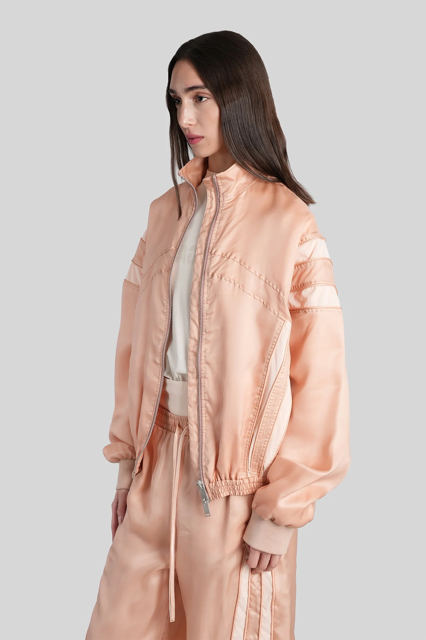 Bomber Jacket in rose-pink silk - Image 4