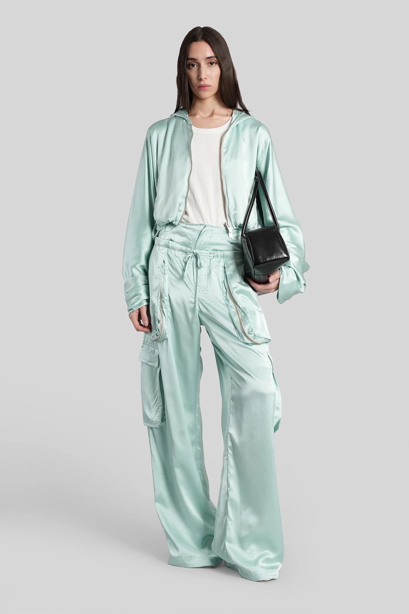 Casual jacket in green viscose - Image 2