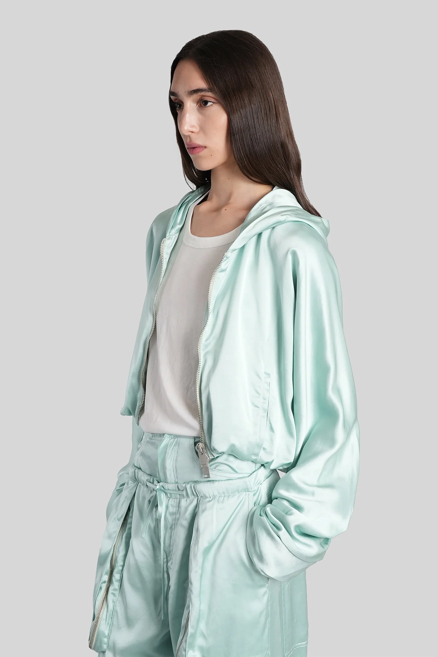 Casual jacket in green viscose - Image 4