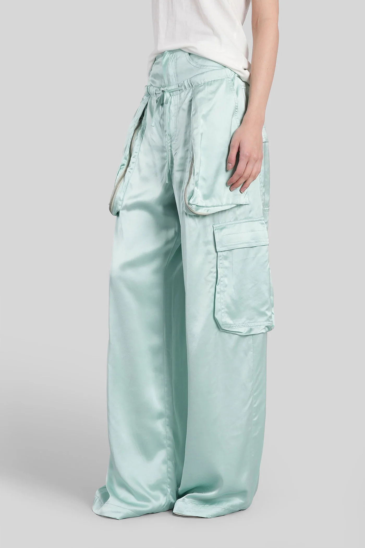 Pants in green viscose - Image 4