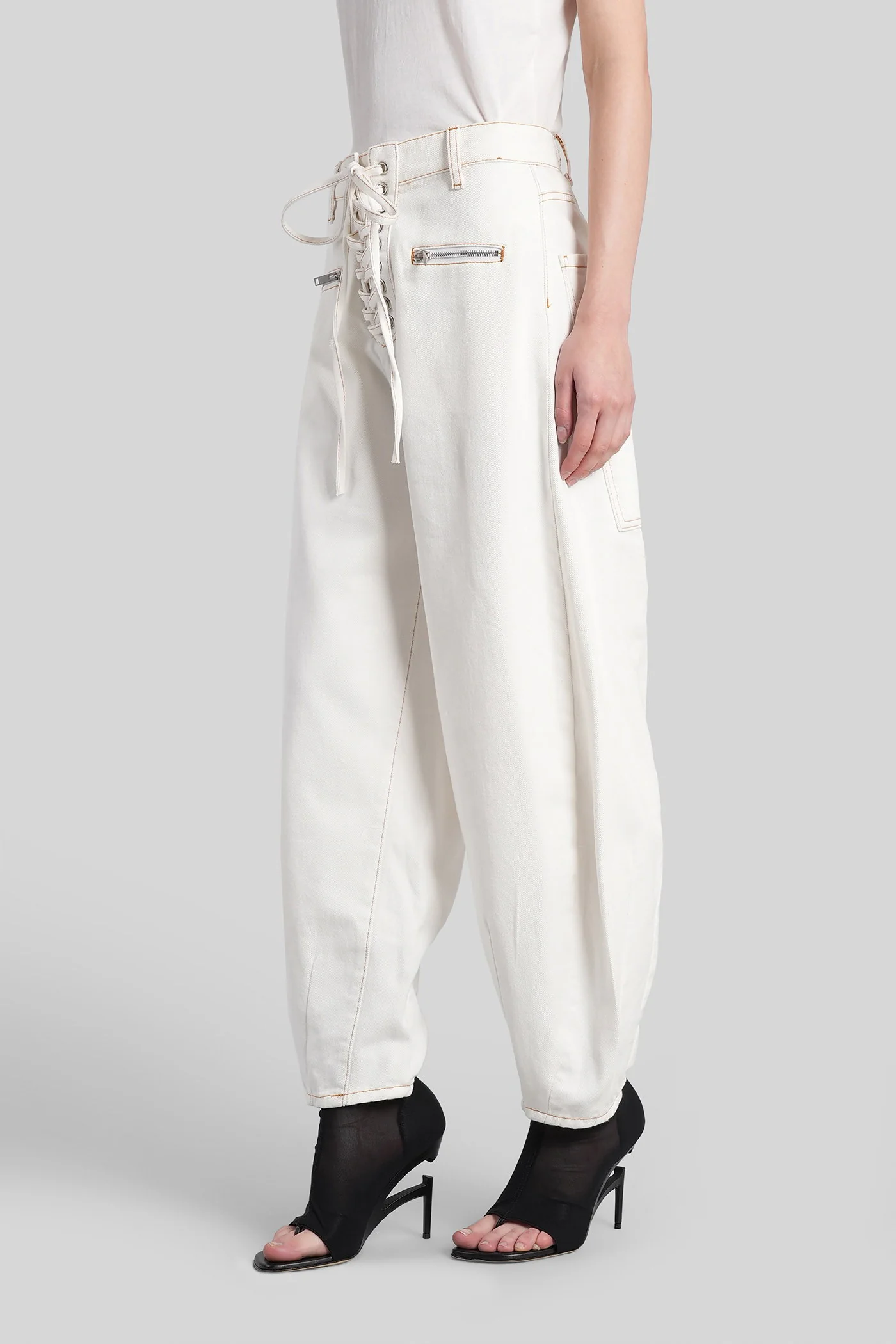 Pants in white denim - Image 4