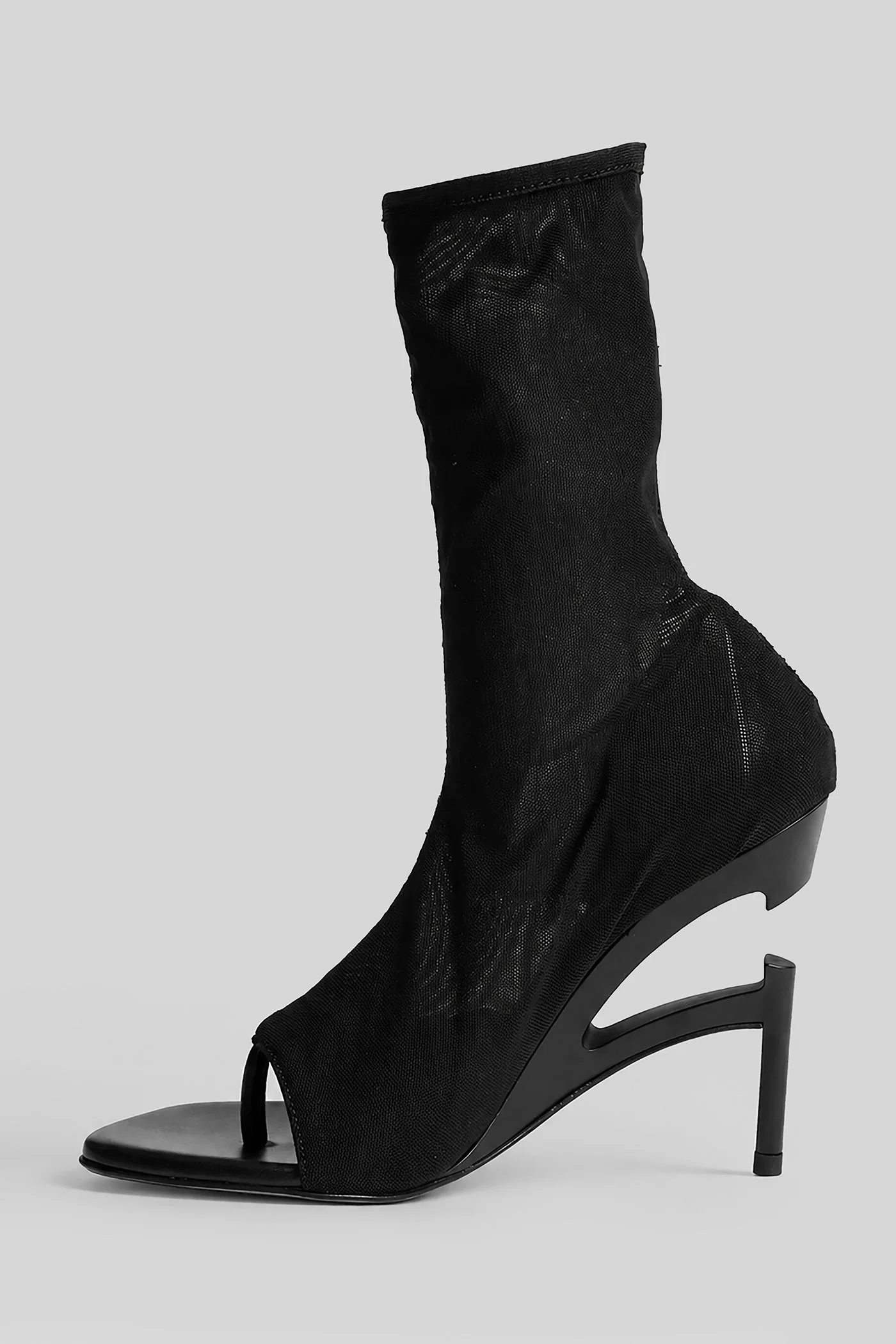 Sandals in black fabric - Image 3
