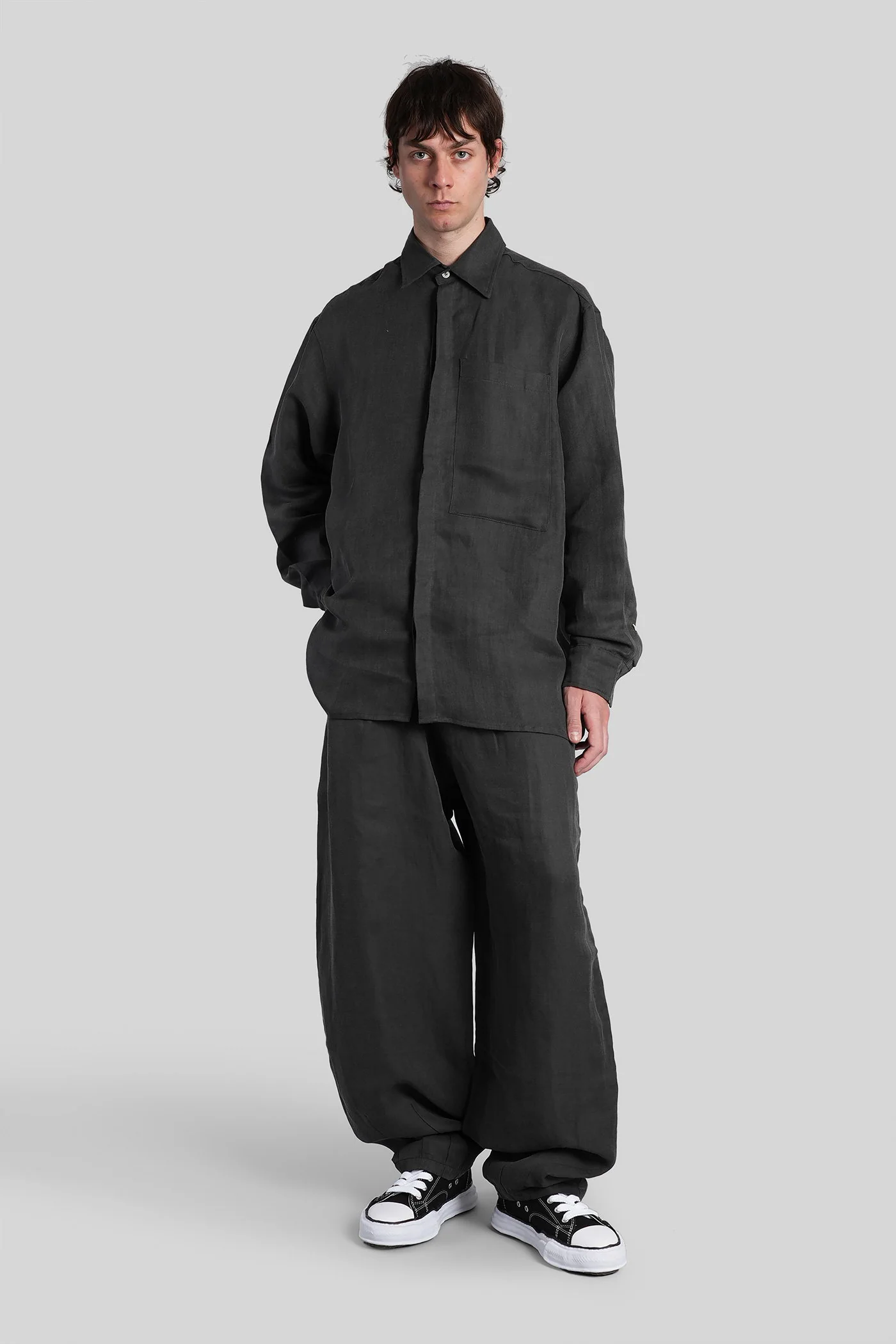 Shirt in grey linen - Image 2
