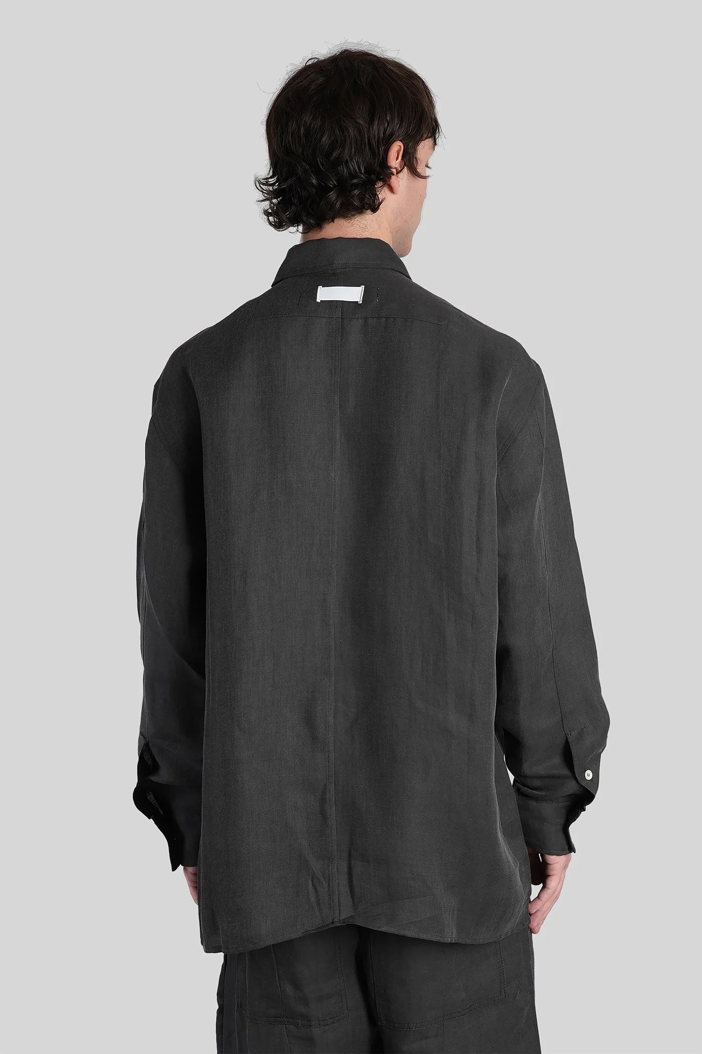 Shirt in grey linen - Image 3