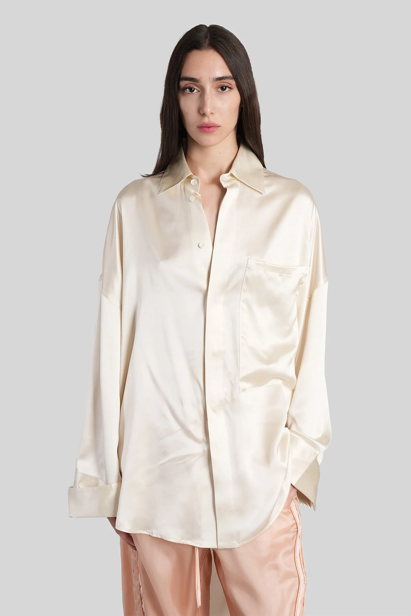 Shirt in white silk
