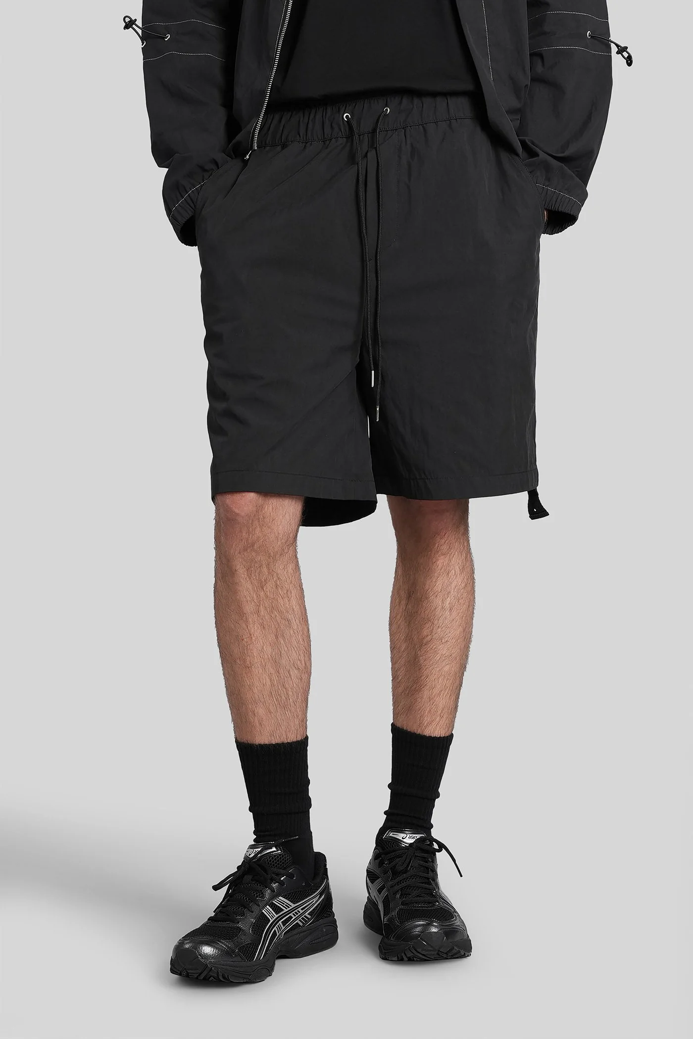 Shorts in black cotton