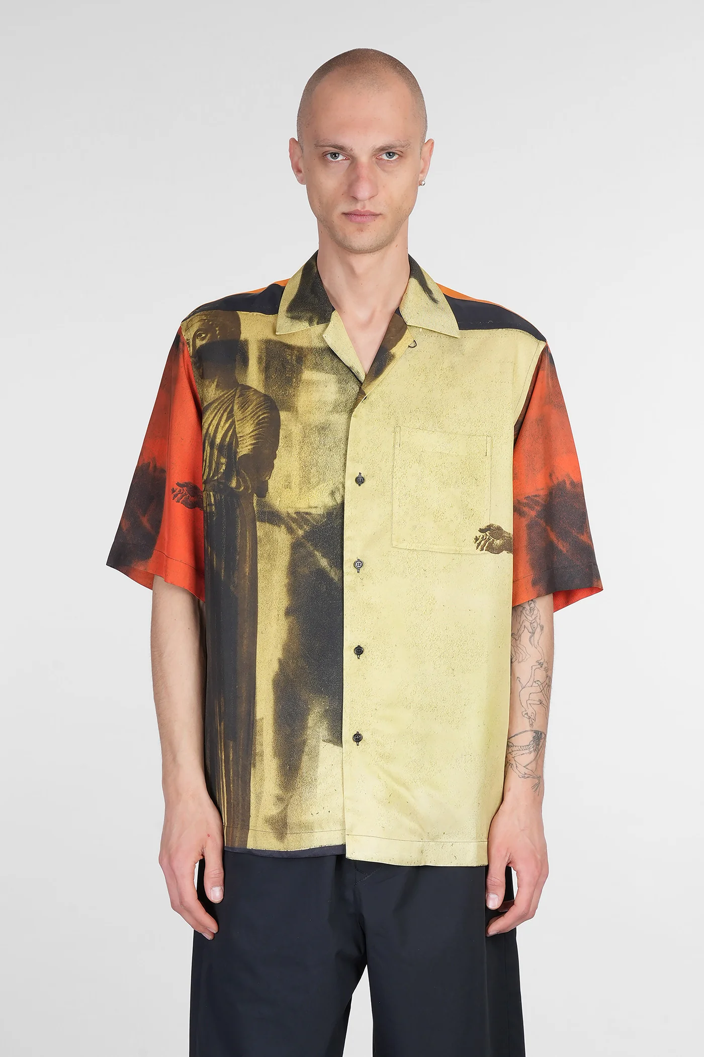 Shirt in yellow viscose