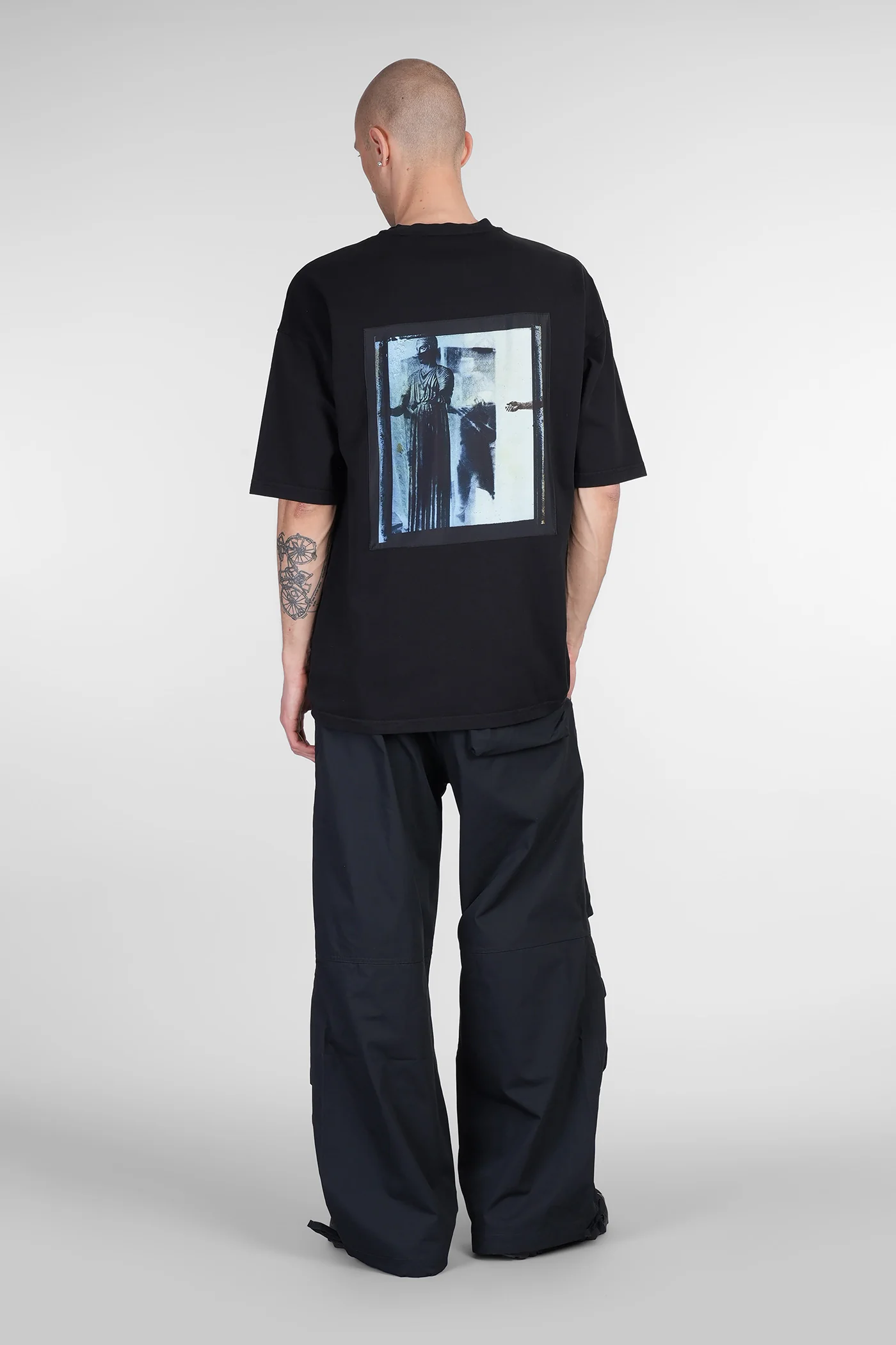 T-Shirt in black cotton - Image 2