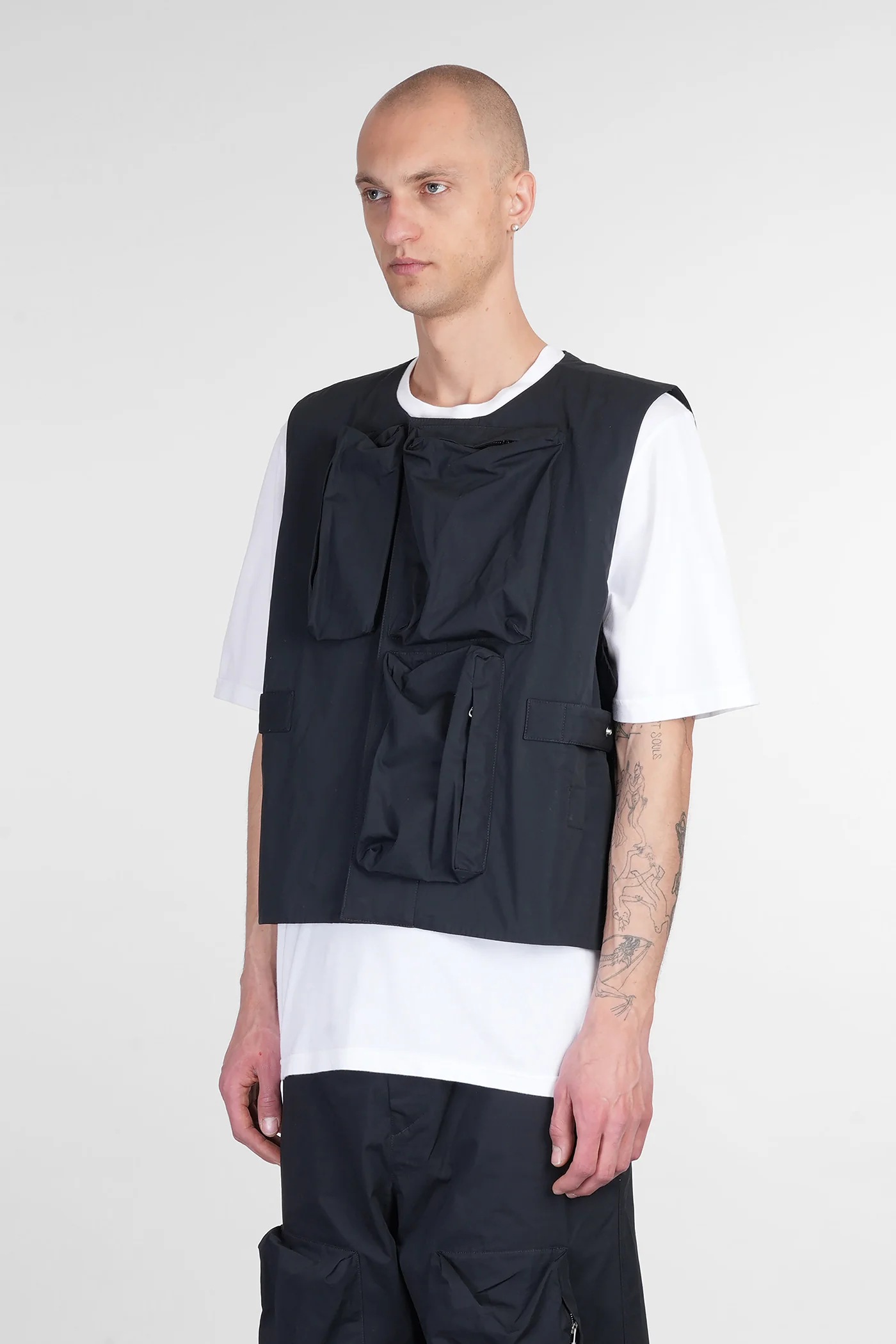Vest in black cotton - Image 4