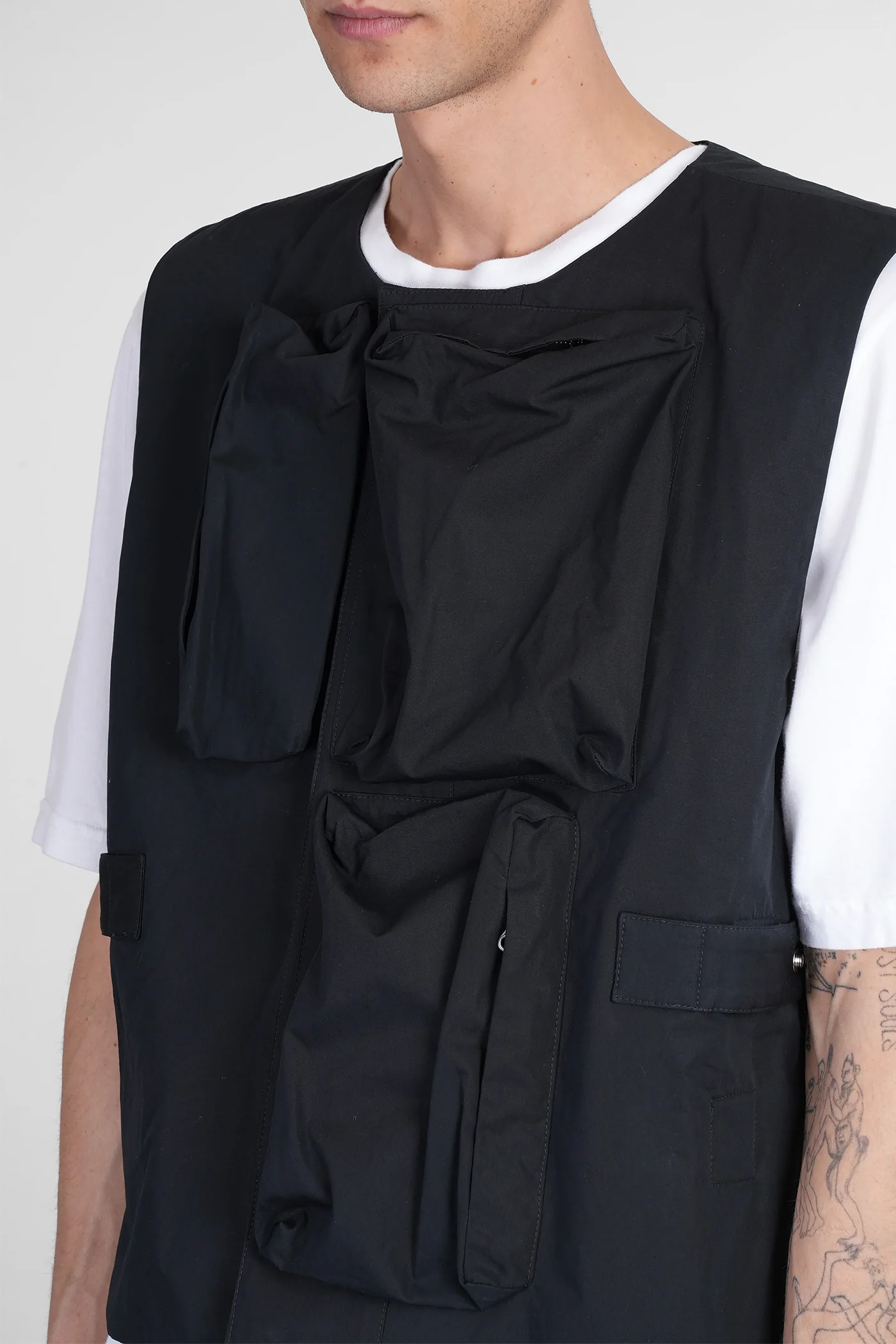 Vest in black cotton - Image 5