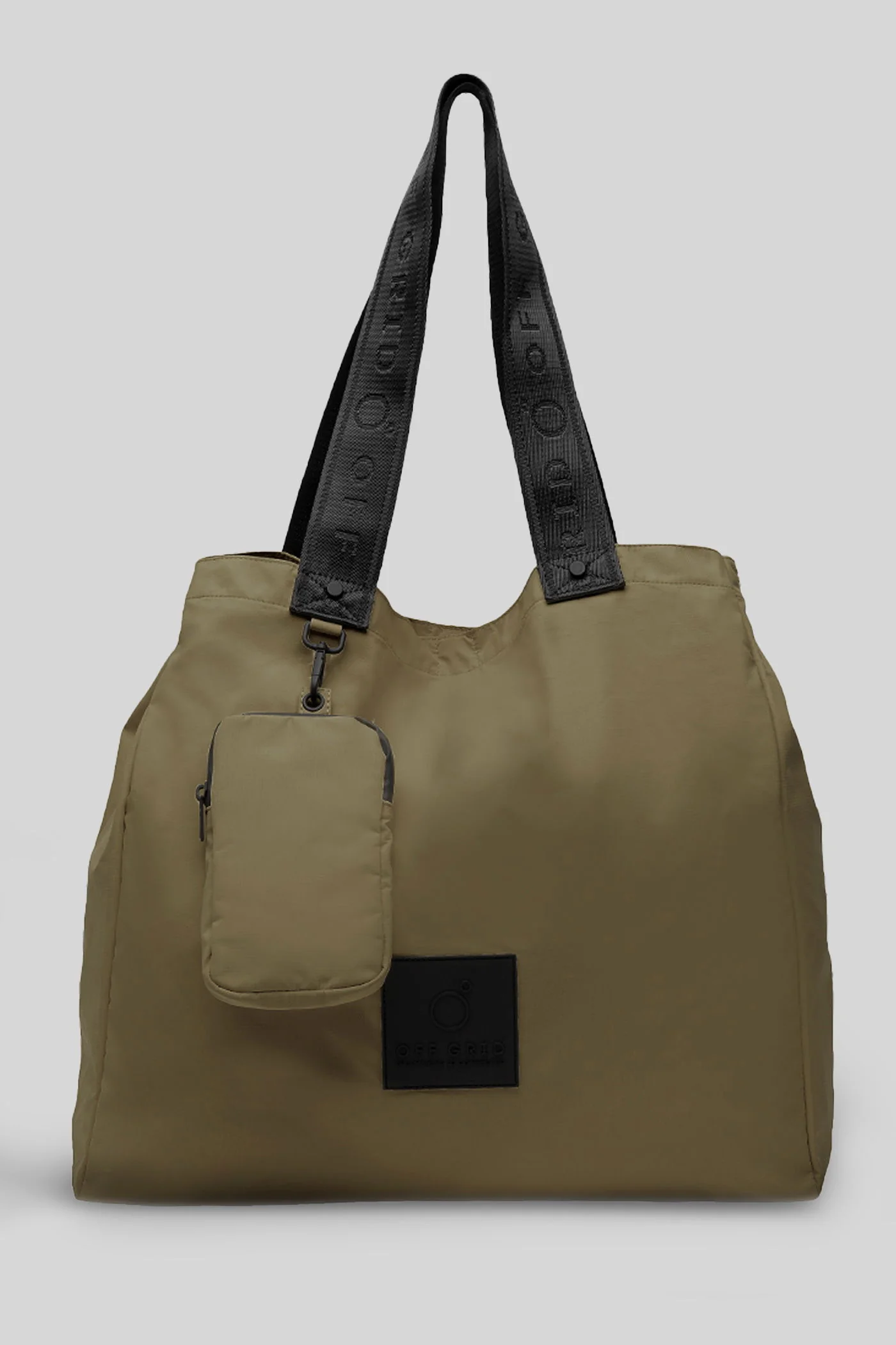 Shoulder bag in green polyester