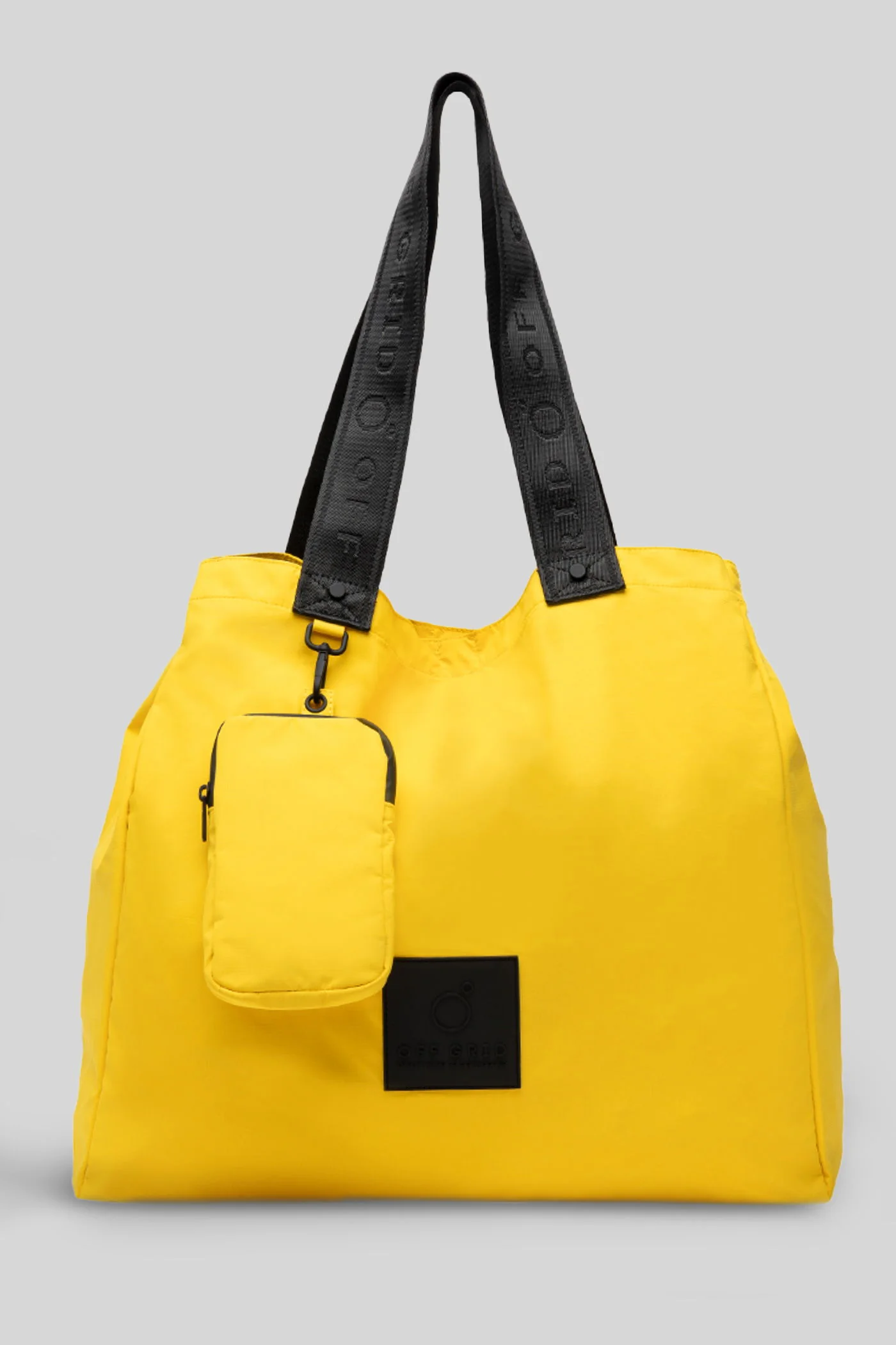 Shoulder bag in yellow polyester