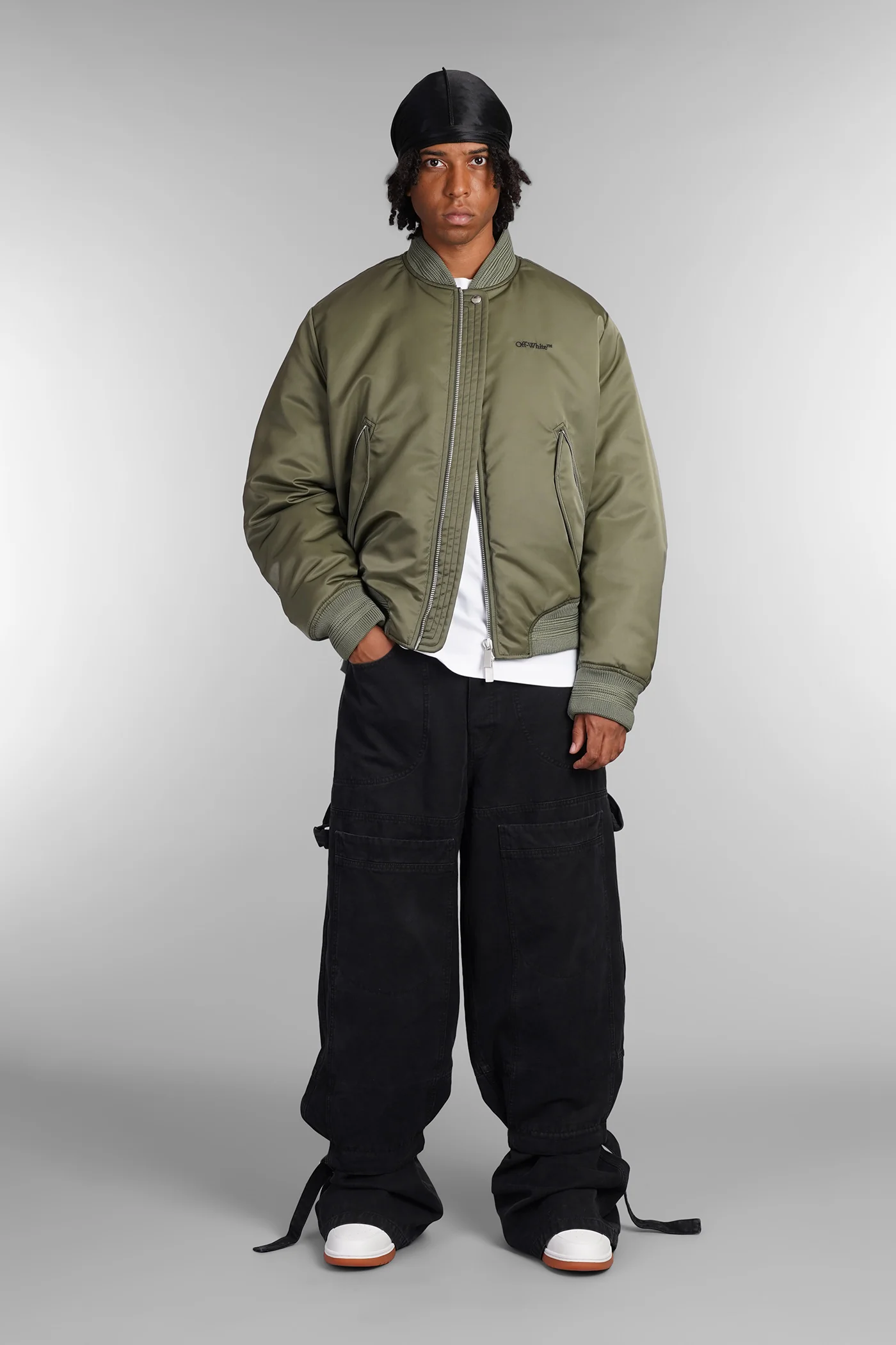 Bomber Jacket in green polyamide - Image 2