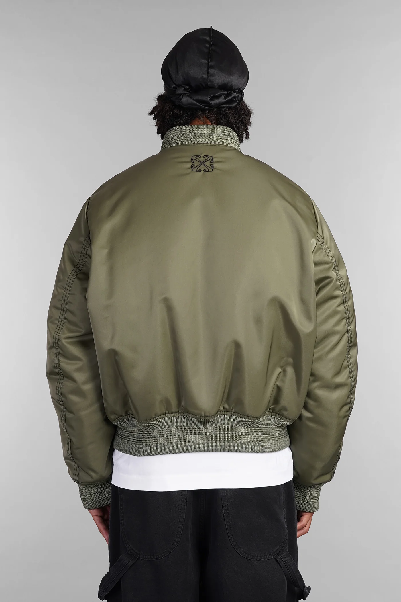 Bomber Jacket in green polyamide - Image 3